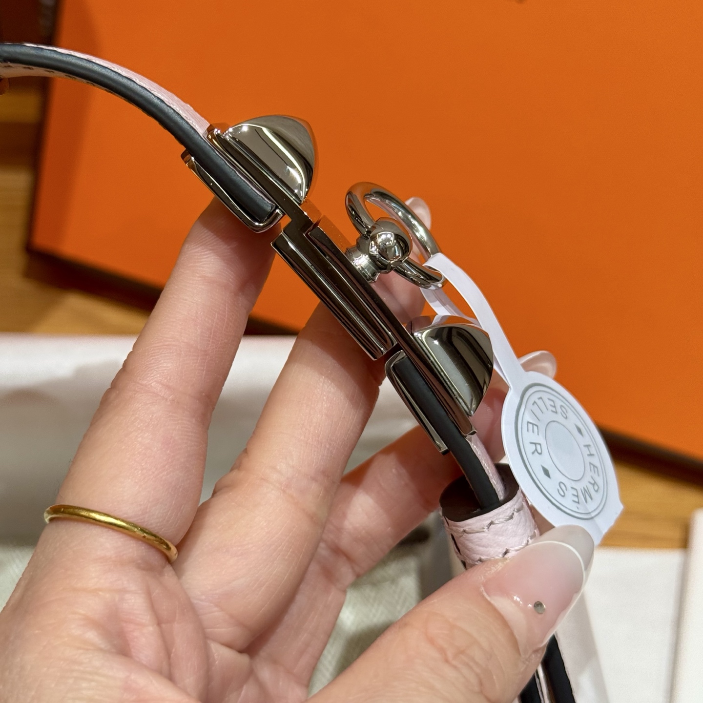 H家調節可能な女性用Epsom小牛皮腰ベルト