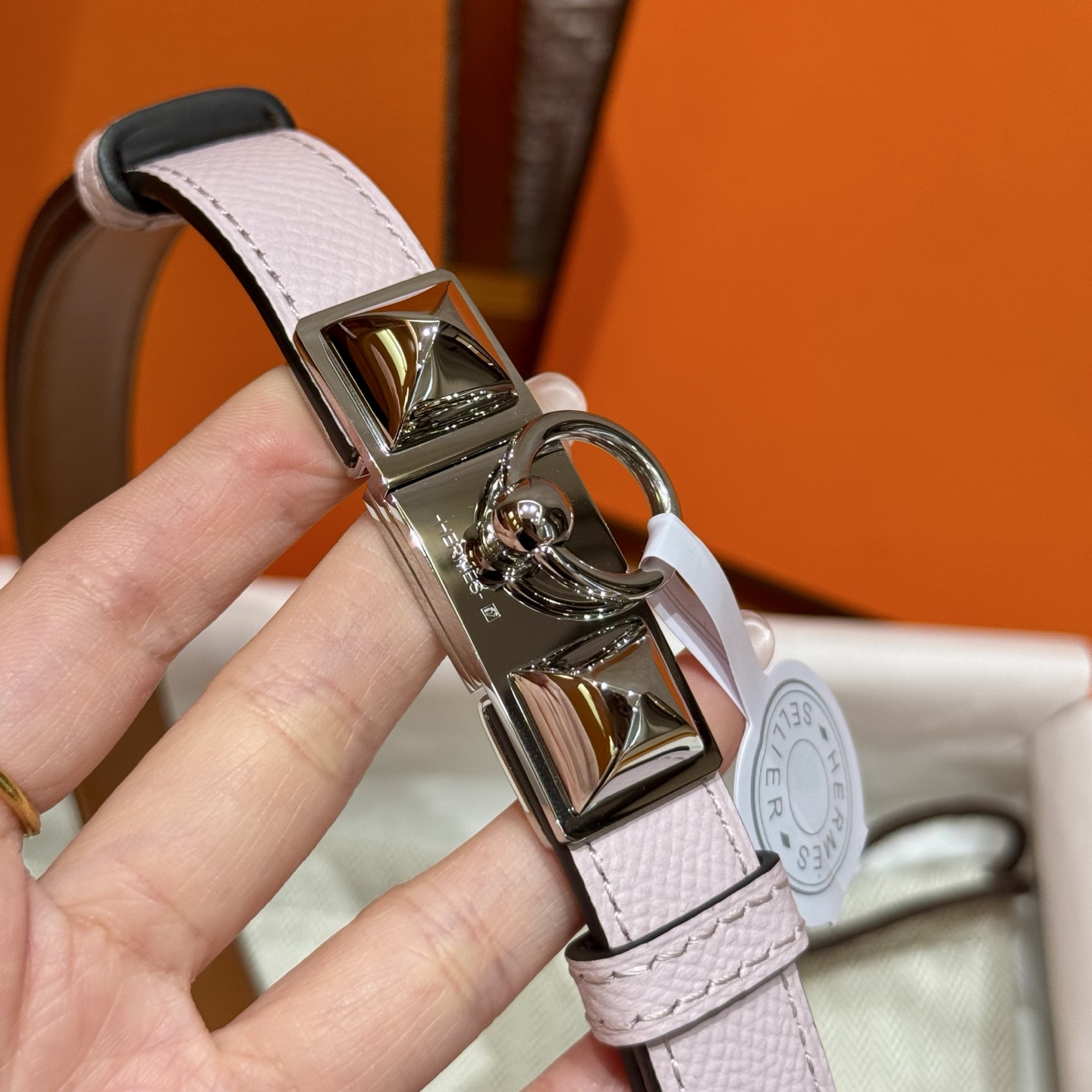 H家調節可能な女性用Epsom小牛皮腰ベルト