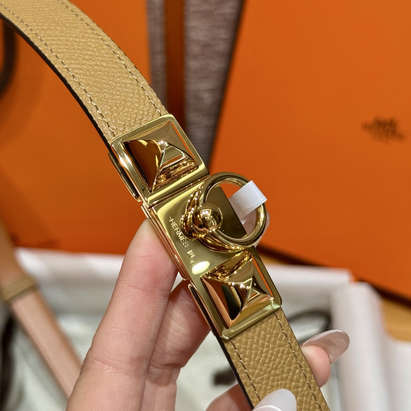 H家新款女款调节腰带 Epsom小牛皮製・自由調節可能