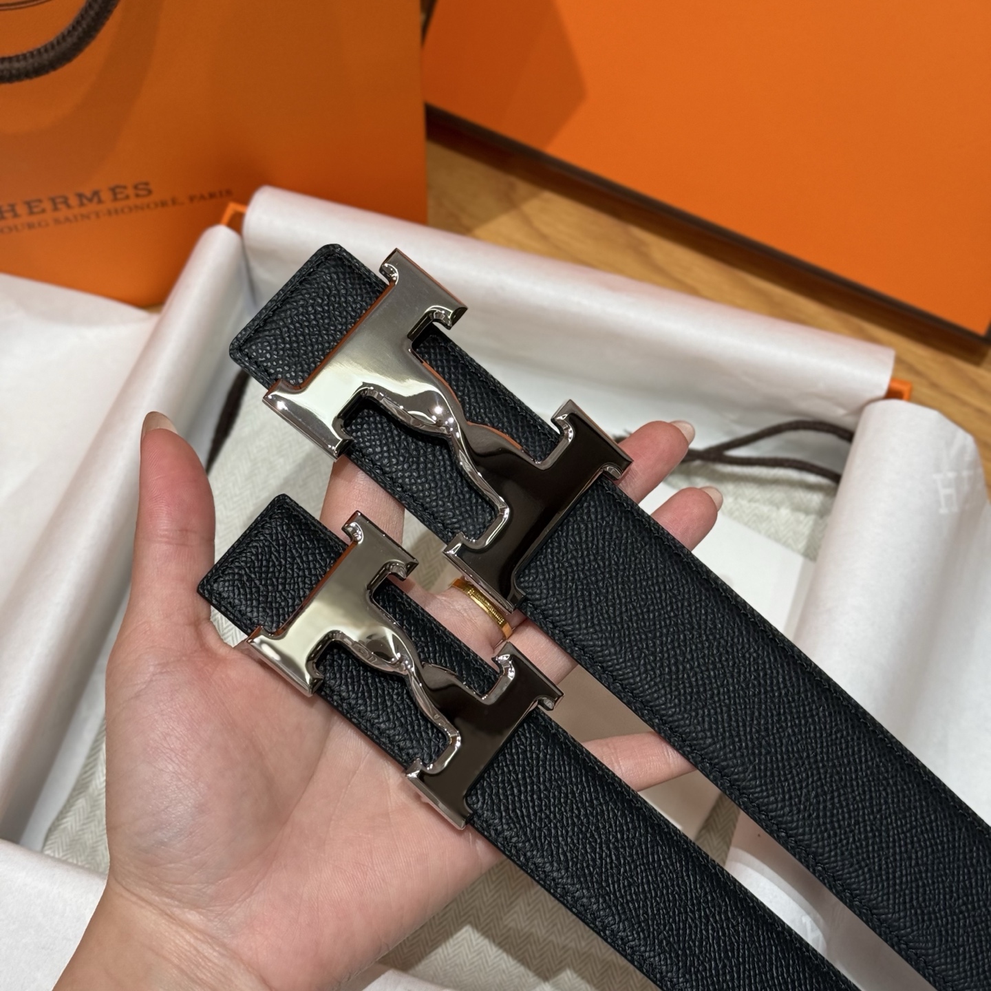 H家男款腰带 - オリジナルデザインのリバーシブルベルト