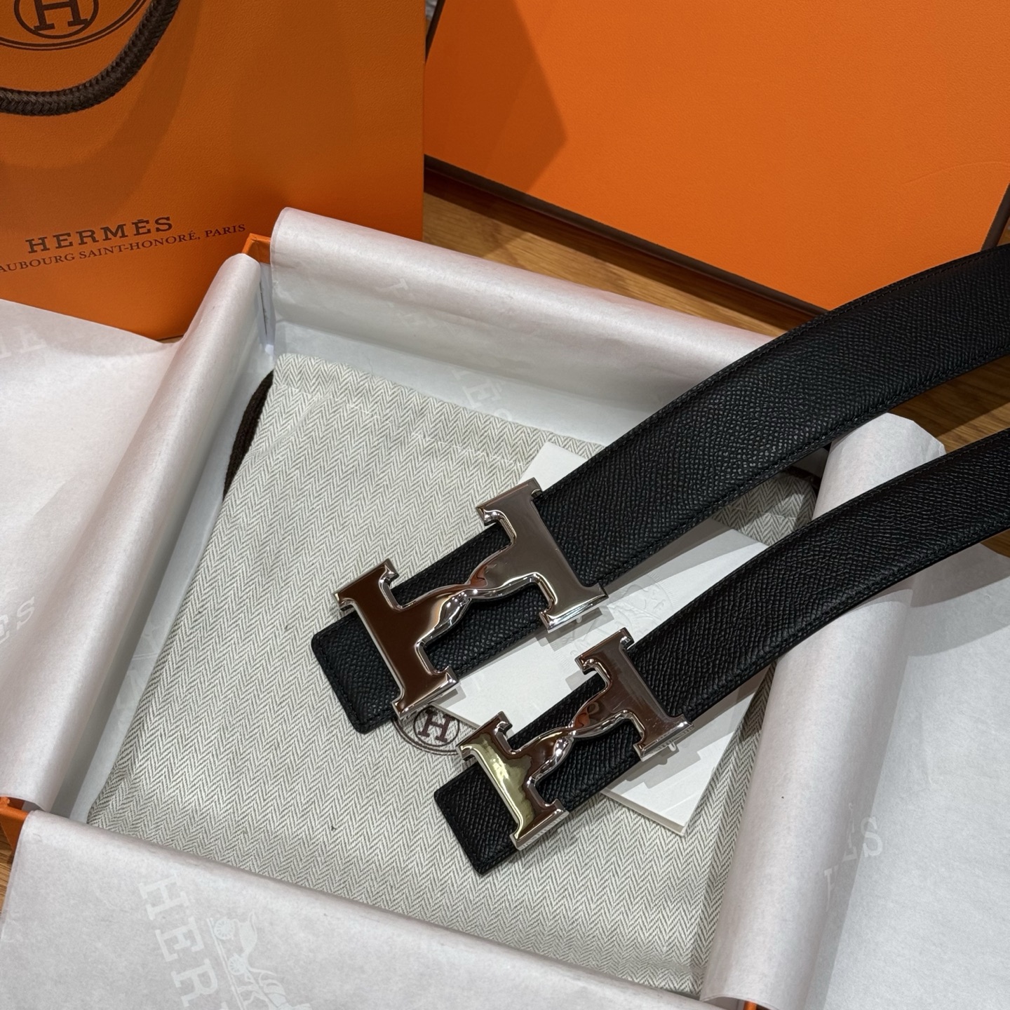 H家男款腰带 - オリジナルデザインのリバーシブルベルト