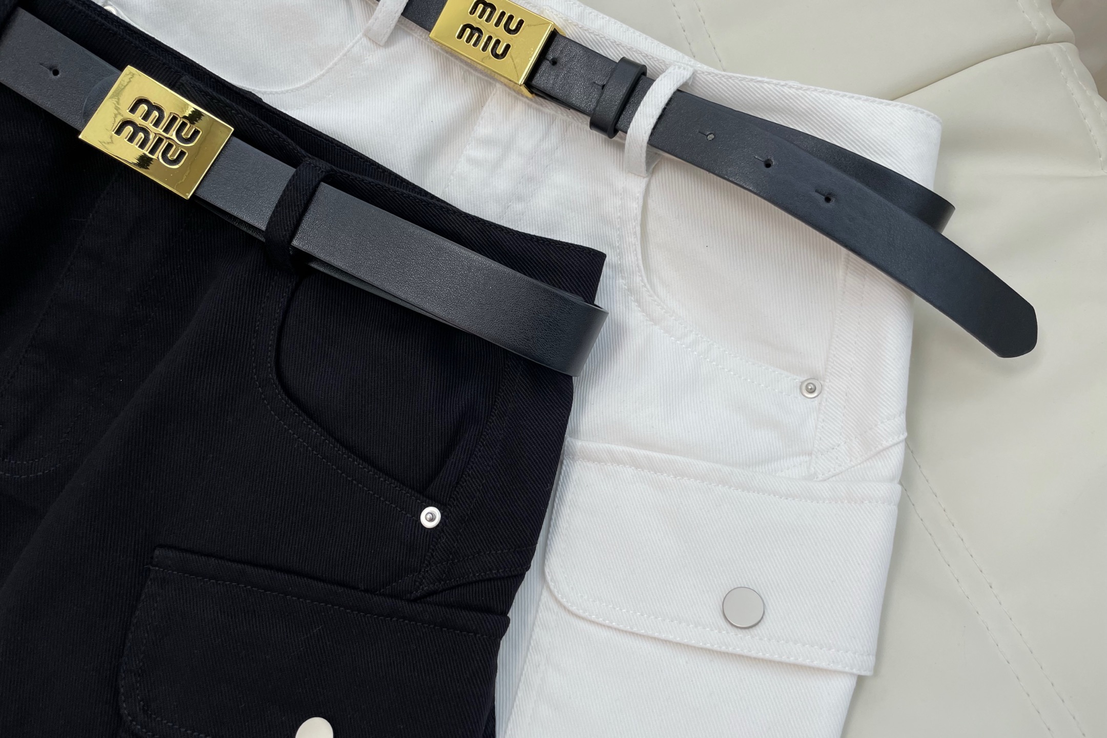 Miu Miu Cargo Mini Skirt With Brand Belt