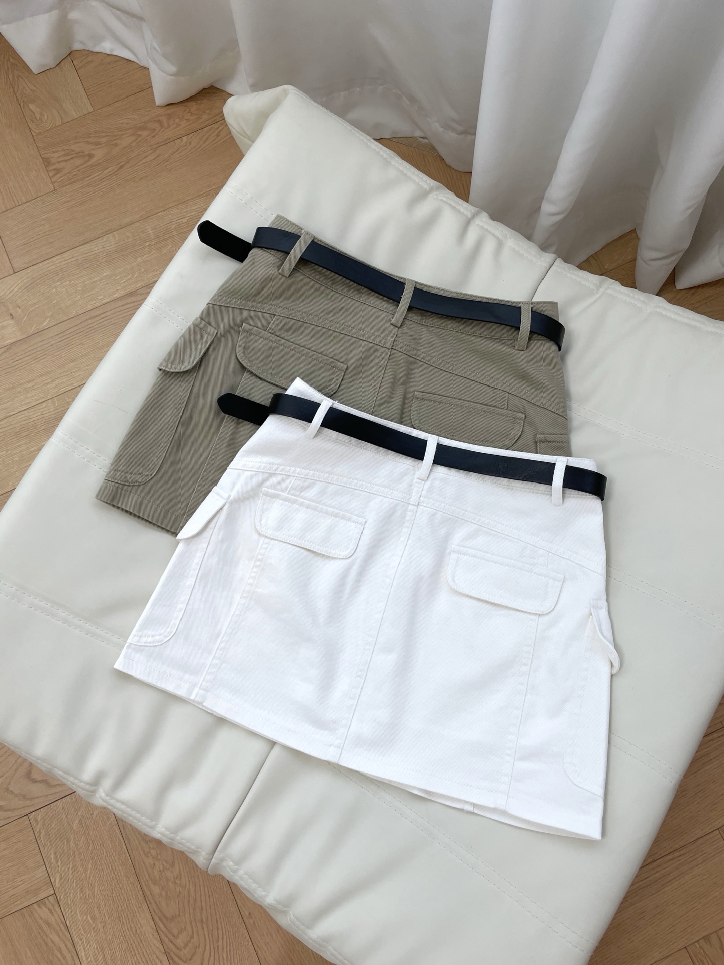 Miu Miu Cargo Mini Skirt With Brand Belt