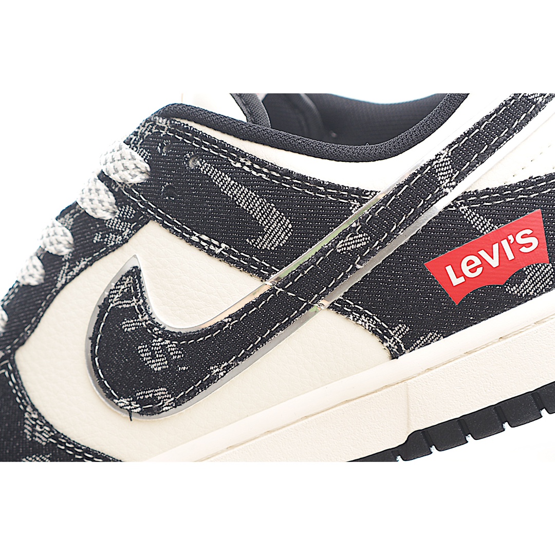 Nk SB Dunk Low 李维斯联名-黑印花牛仔布 周年高端定制 低帮休闲板鞋 XX2025-109