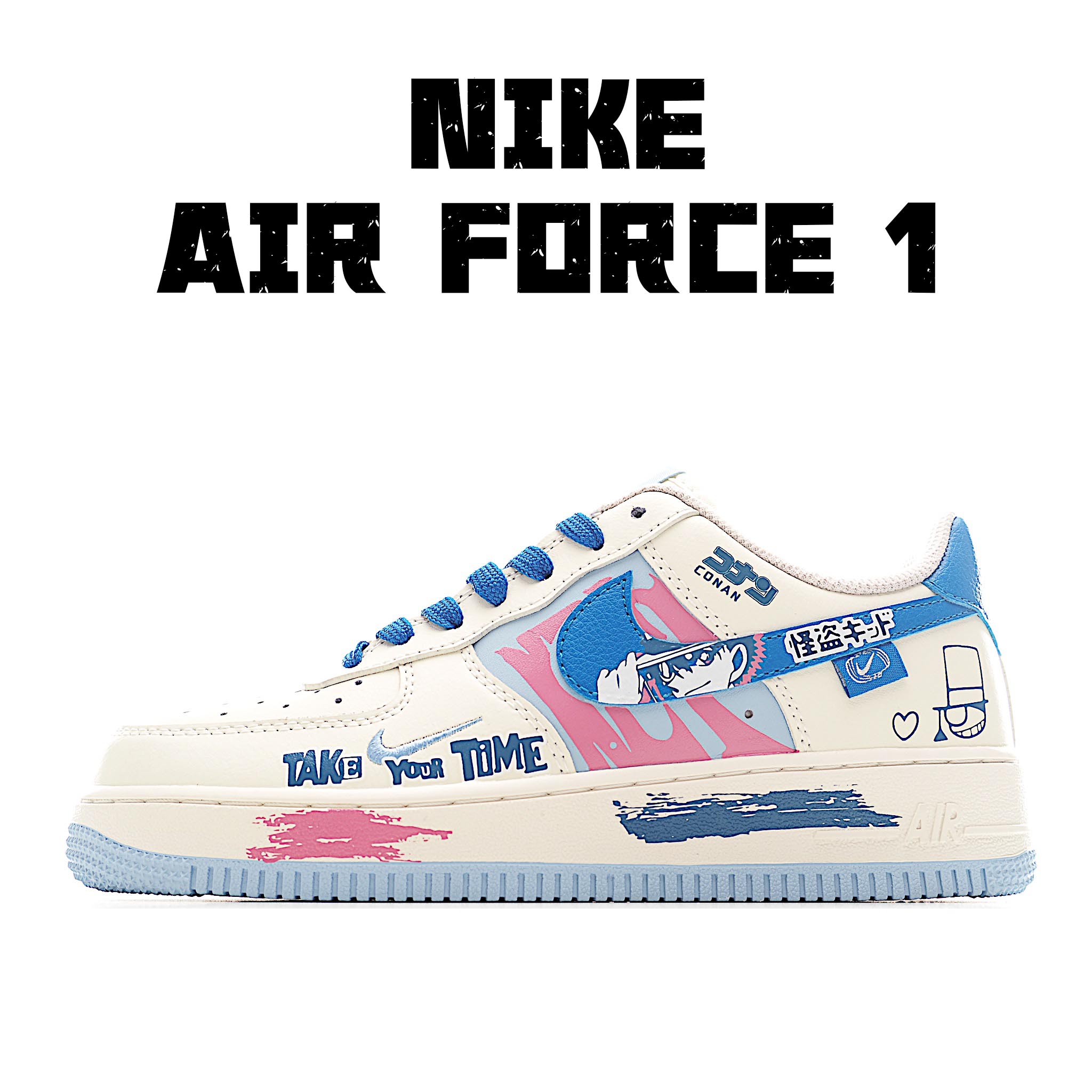 260 “怪盗基德”Nike Air Force 1 “Kaito Kuroba”#柯南漫画系列 空军一号定制低帮板鞋 DB3301-121