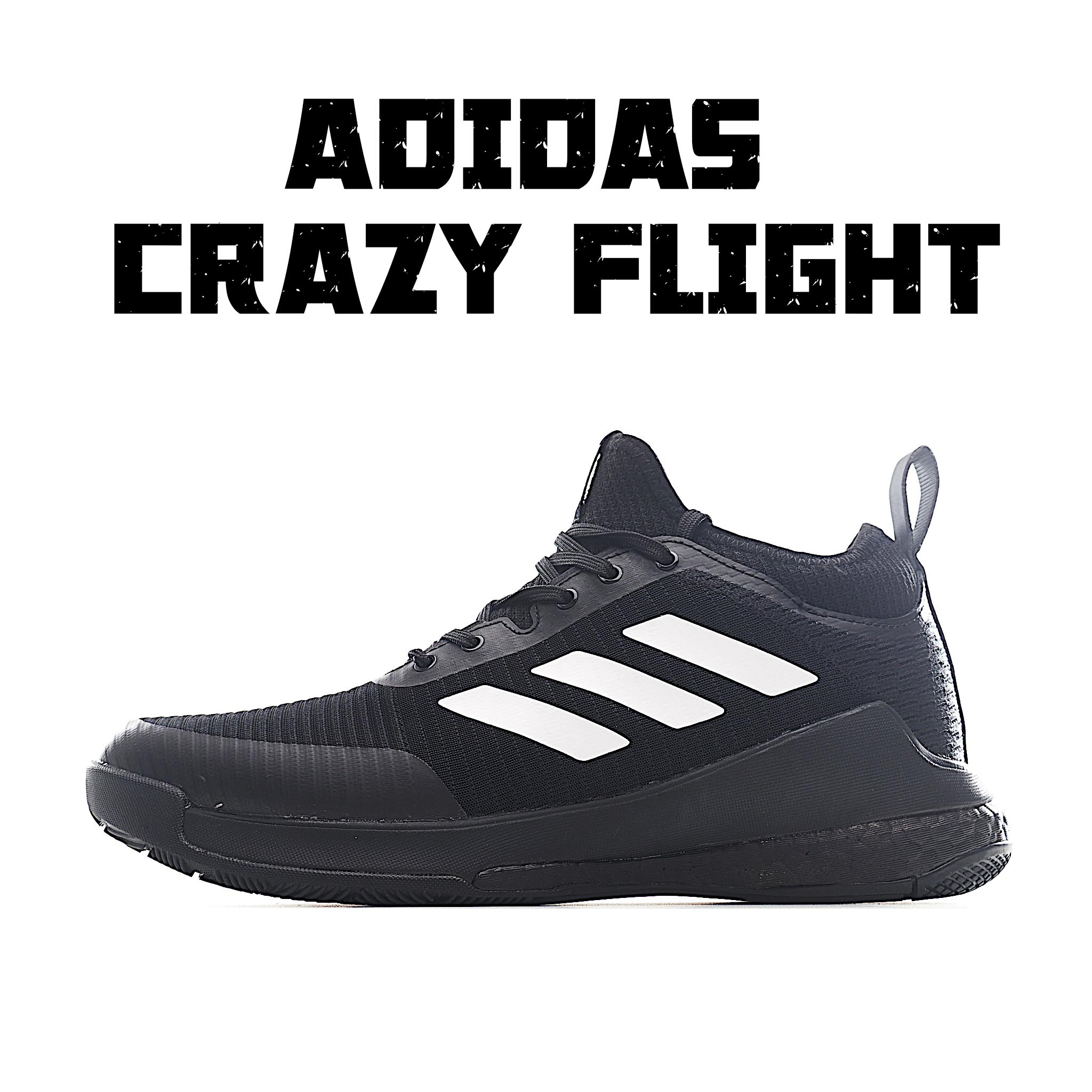 ADIDAS CRAZYFLIGHT MID 运动鞋 减震防滑 针织网面设计 鞋底采用真爆颗粒 三层组合大底 舒适透气 HQ3490