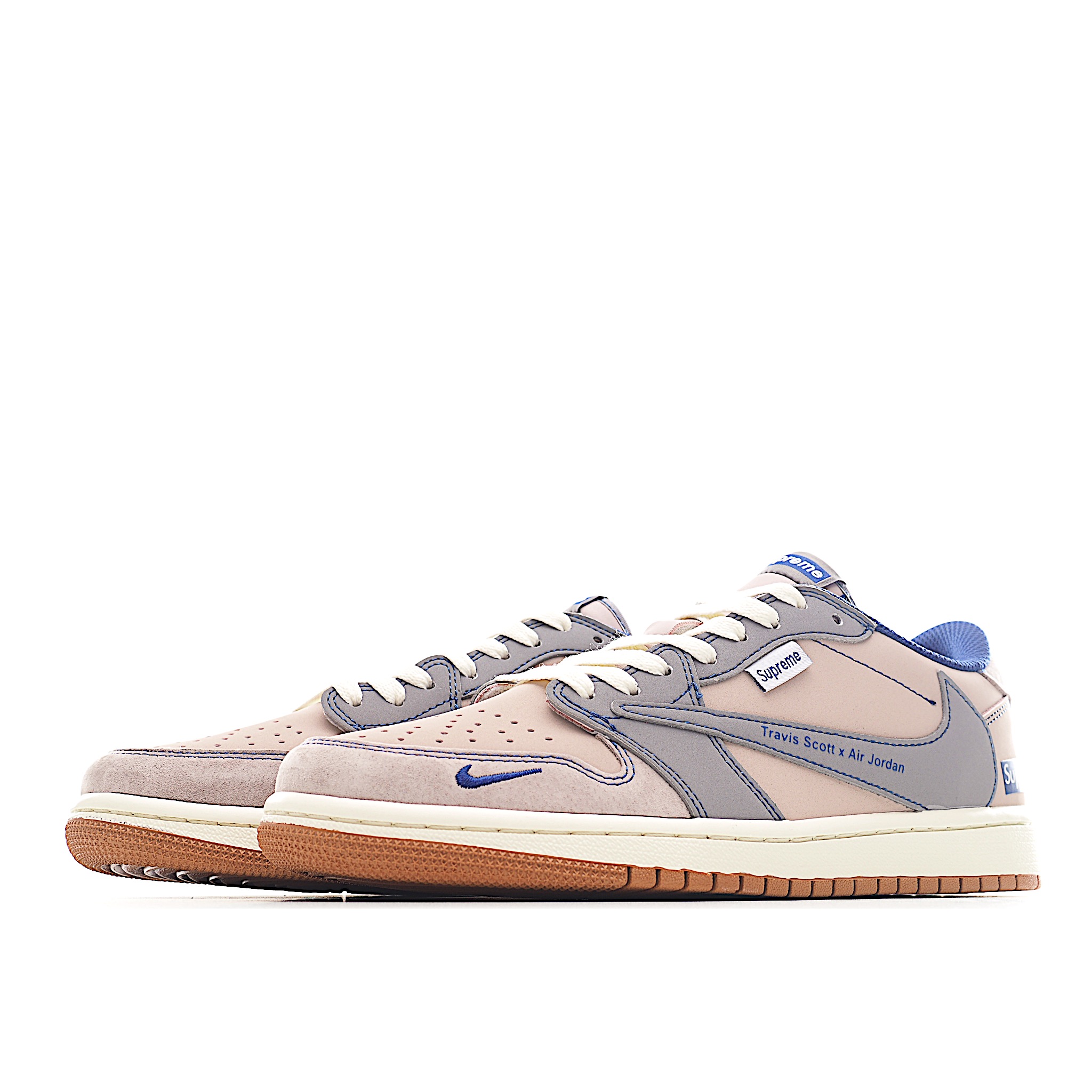 Fragment x Travis Scott x Supreme Air Jordan 1 Low 三方联名倒钩 XD1568-102