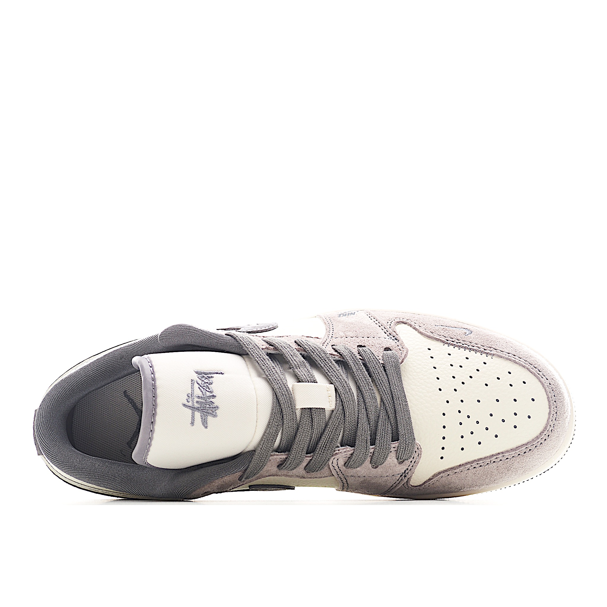 280 Air Jordan 1 Low AJ1 乔1 斯图西联名 米灰金属标 高端定制 低帮复古篮球鞋 SJ9950-053