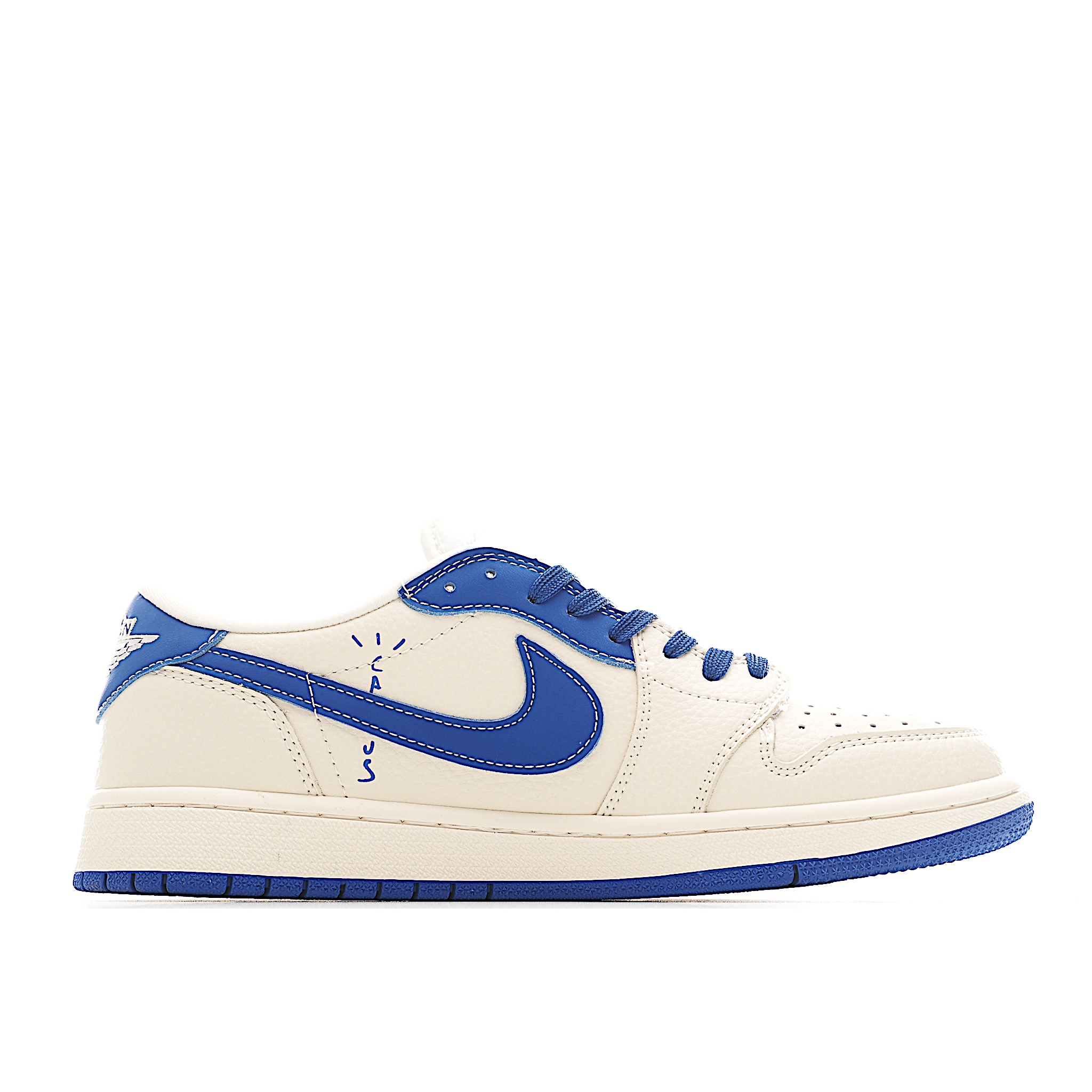 Travis Scott x Fragment Design x Air Jordan 1 Low SP AJ1 乔1 巴宝莉联名 米蓝耐克 低帮文化休闲板鞋 LD2025-007