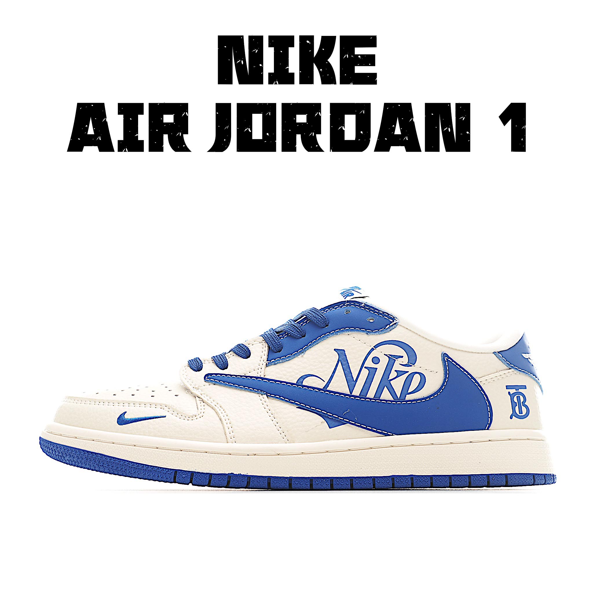 Travis Scott x Fragment Design x Air Jordan 1 Low SP AJ1 乔1 巴宝莉联名 米蓝耐克 低帮文化休闲板鞋 LD2025-007