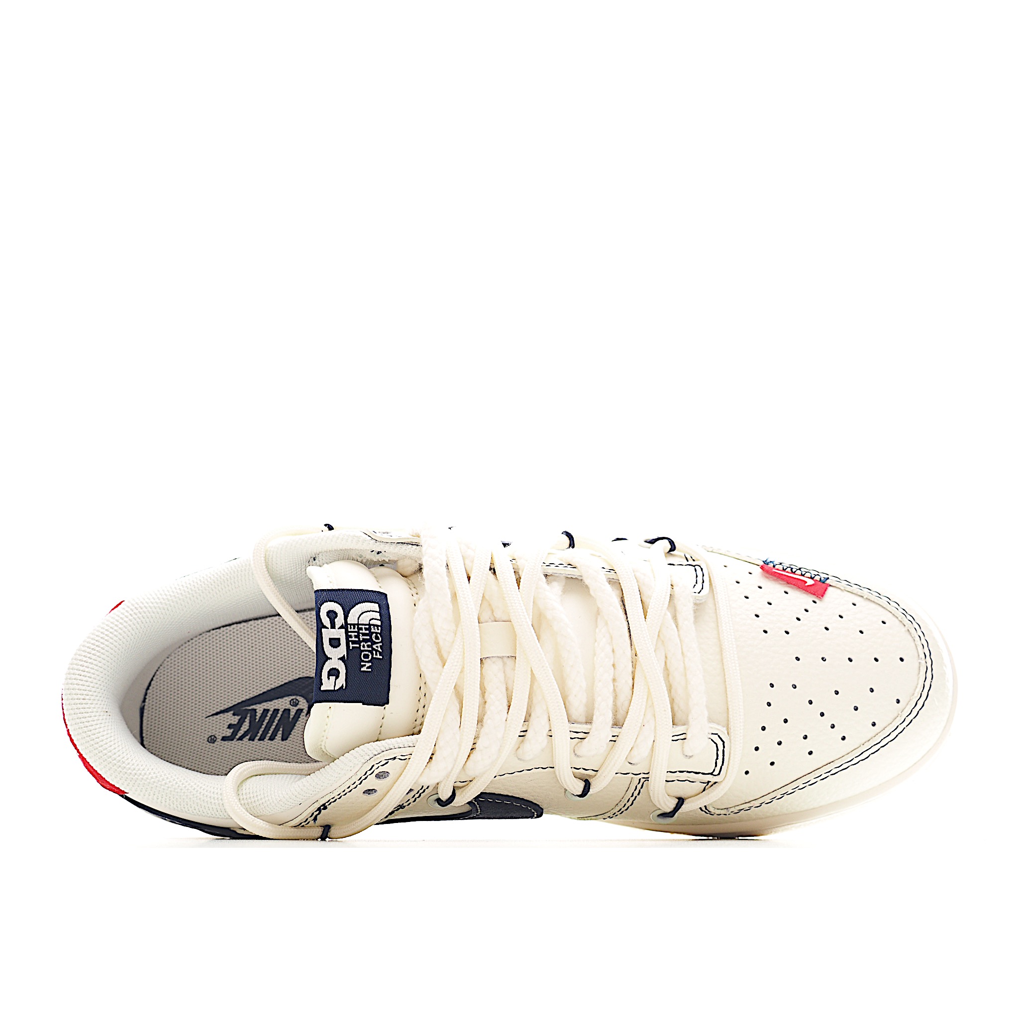 Nike SB Dunk Low 北面 x Kaws 三方系列 绑带米白黑勾 周年高端定制 低帮休闲板鞋 YX5066-283