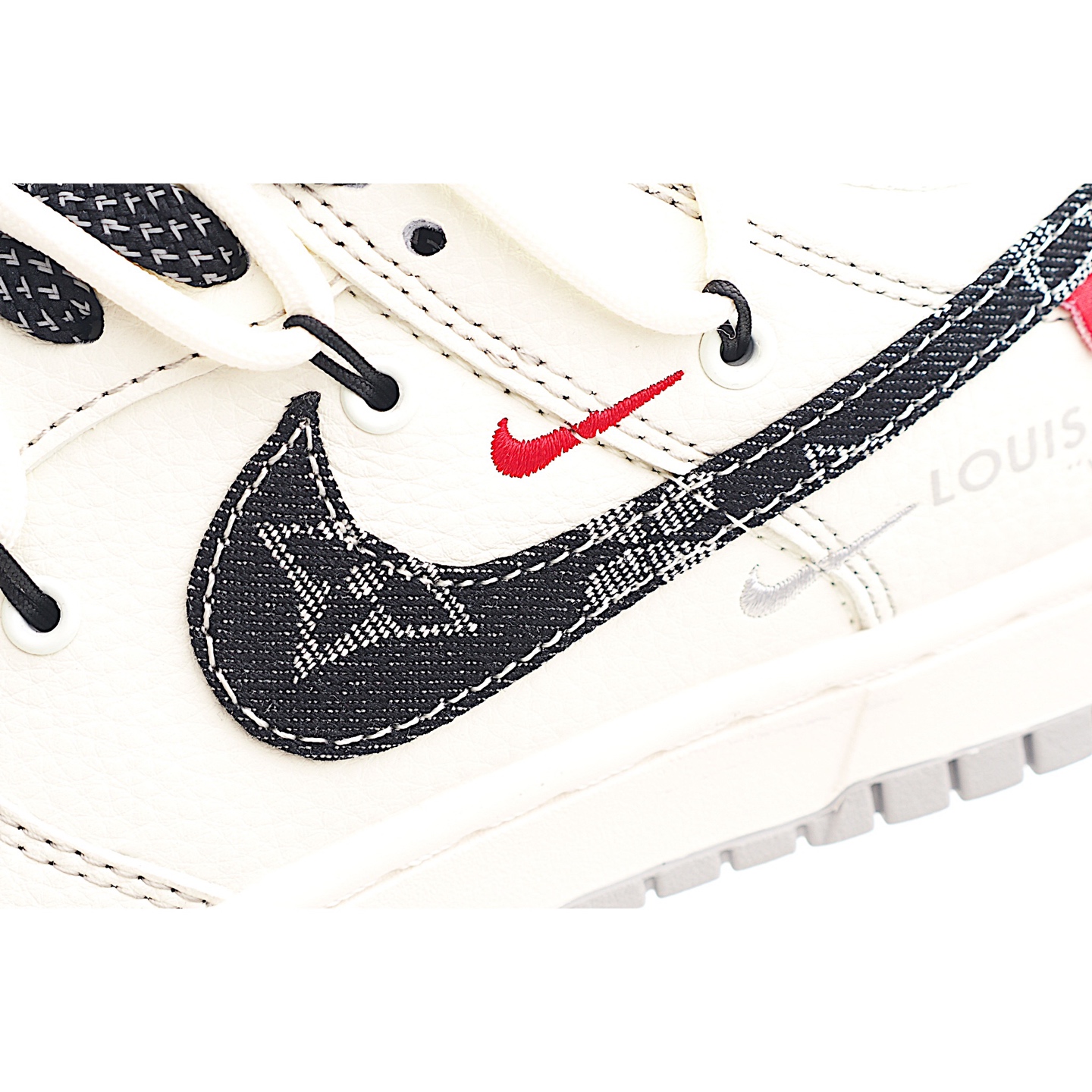 Nike SB Dunk Low LV系列 绑带牛仔黑勾 周年高端定制 低帮休闲板鞋 FC1688-218