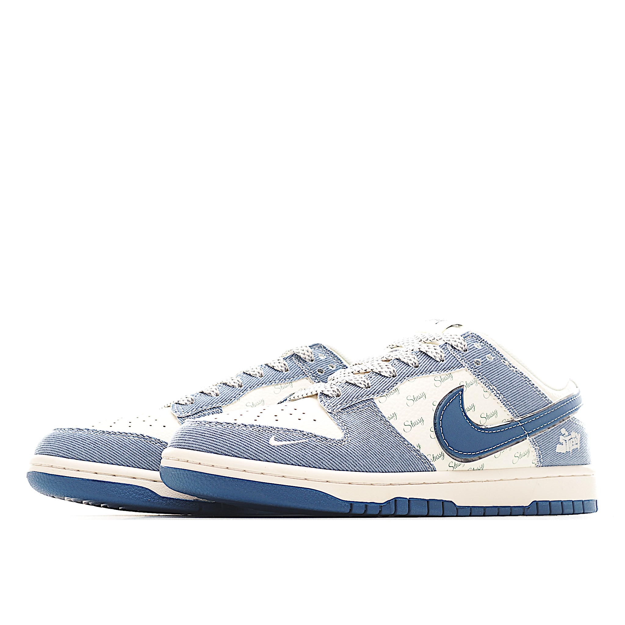 Nike SB Dunk Low 斯图西联名 水蓝牛仔 周年高端定制 低帮休闲板鞋 JJ2508-562