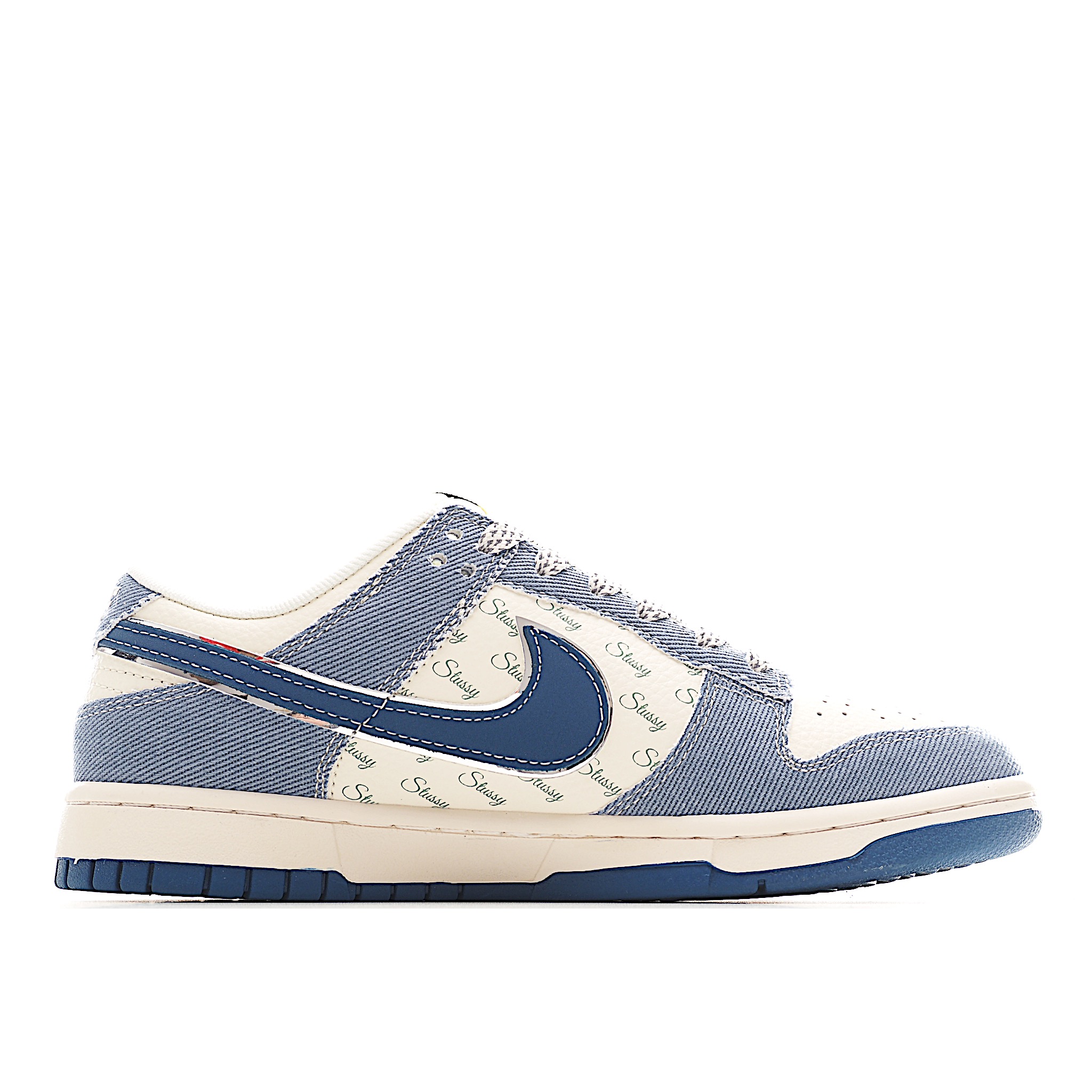Nike SB Dunk Low 斯图西联名 水蓝牛仔 周年高端定制 低帮休闲板鞋 JJ2508-562
