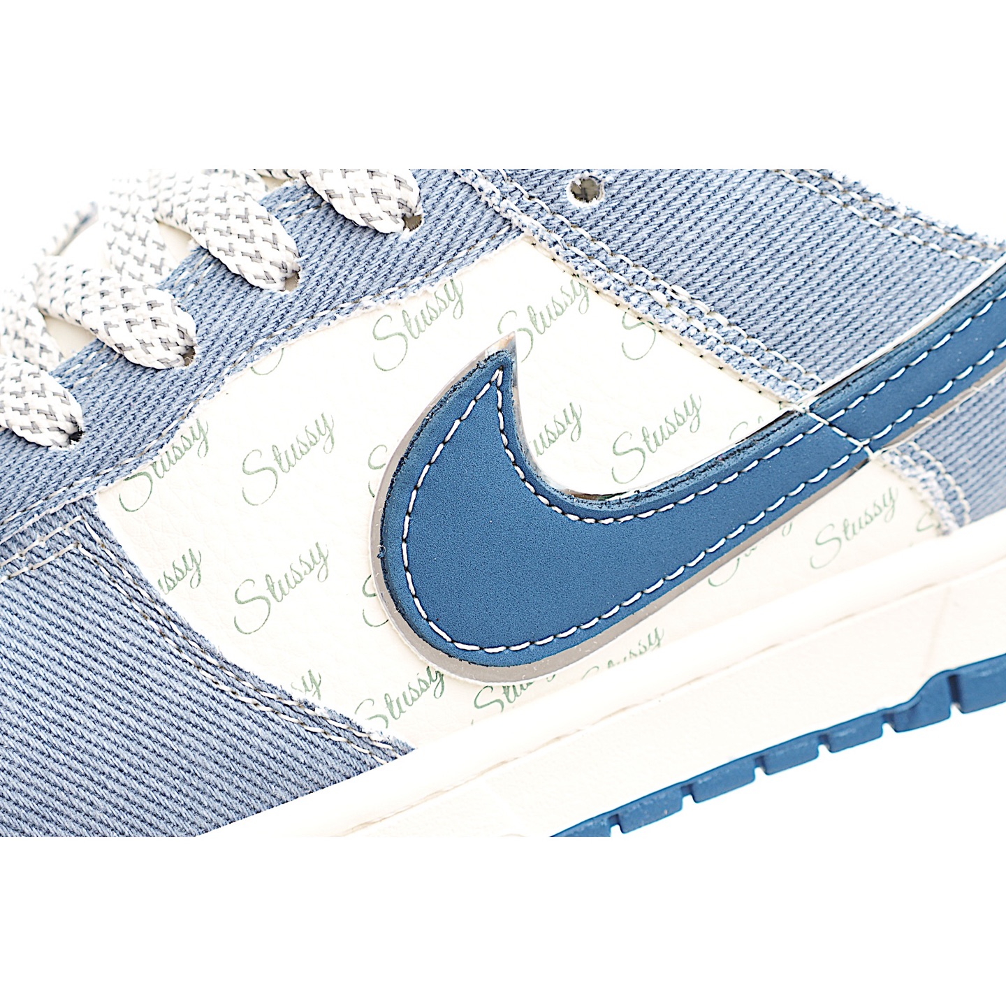 Nike SB Dunk Low 斯图西联名 水蓝牛仔 周年高端定制 低帮休闲板鞋 JJ2508-562
