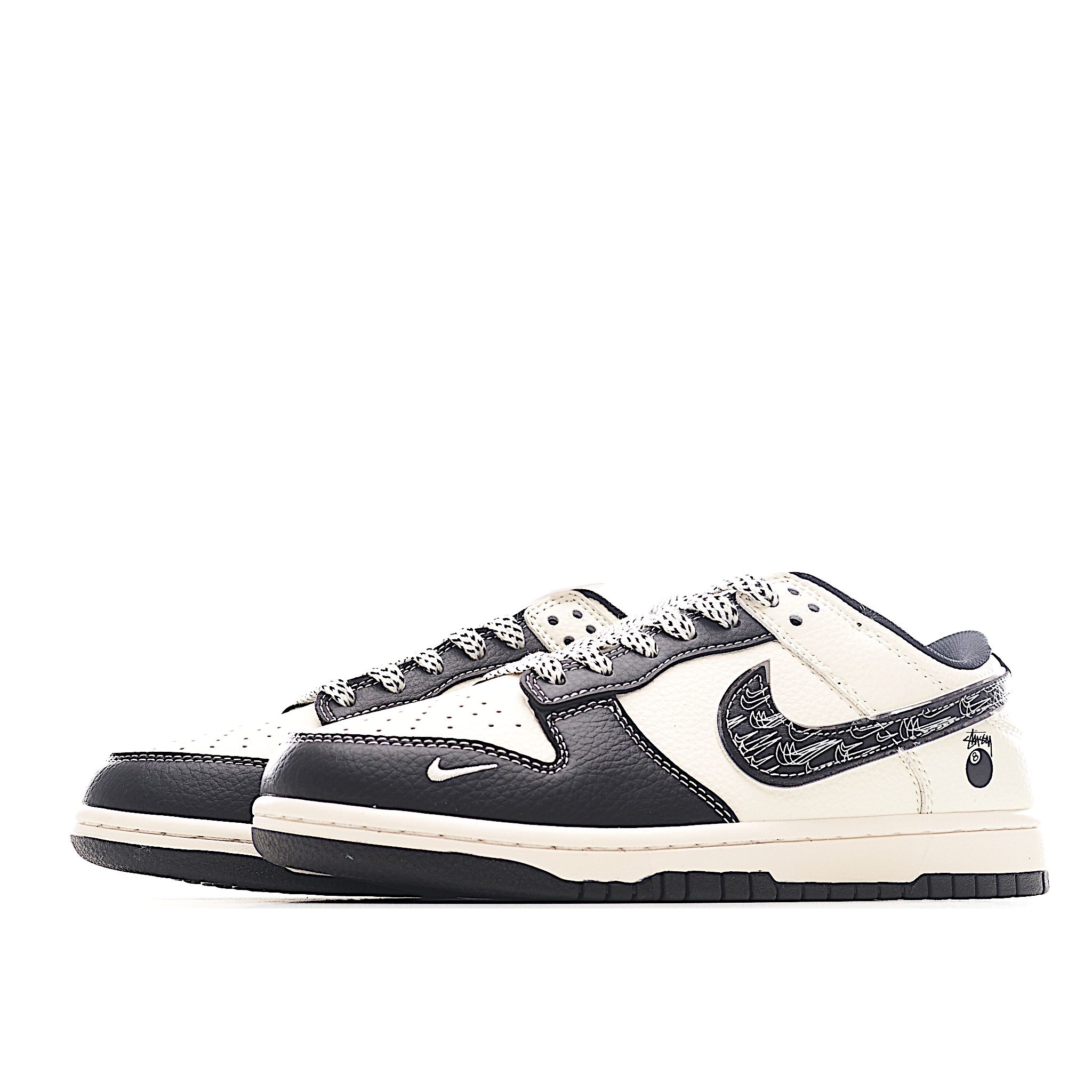 Nike SB Dunk Low x Stussy 白黑小钩 SD6868-105