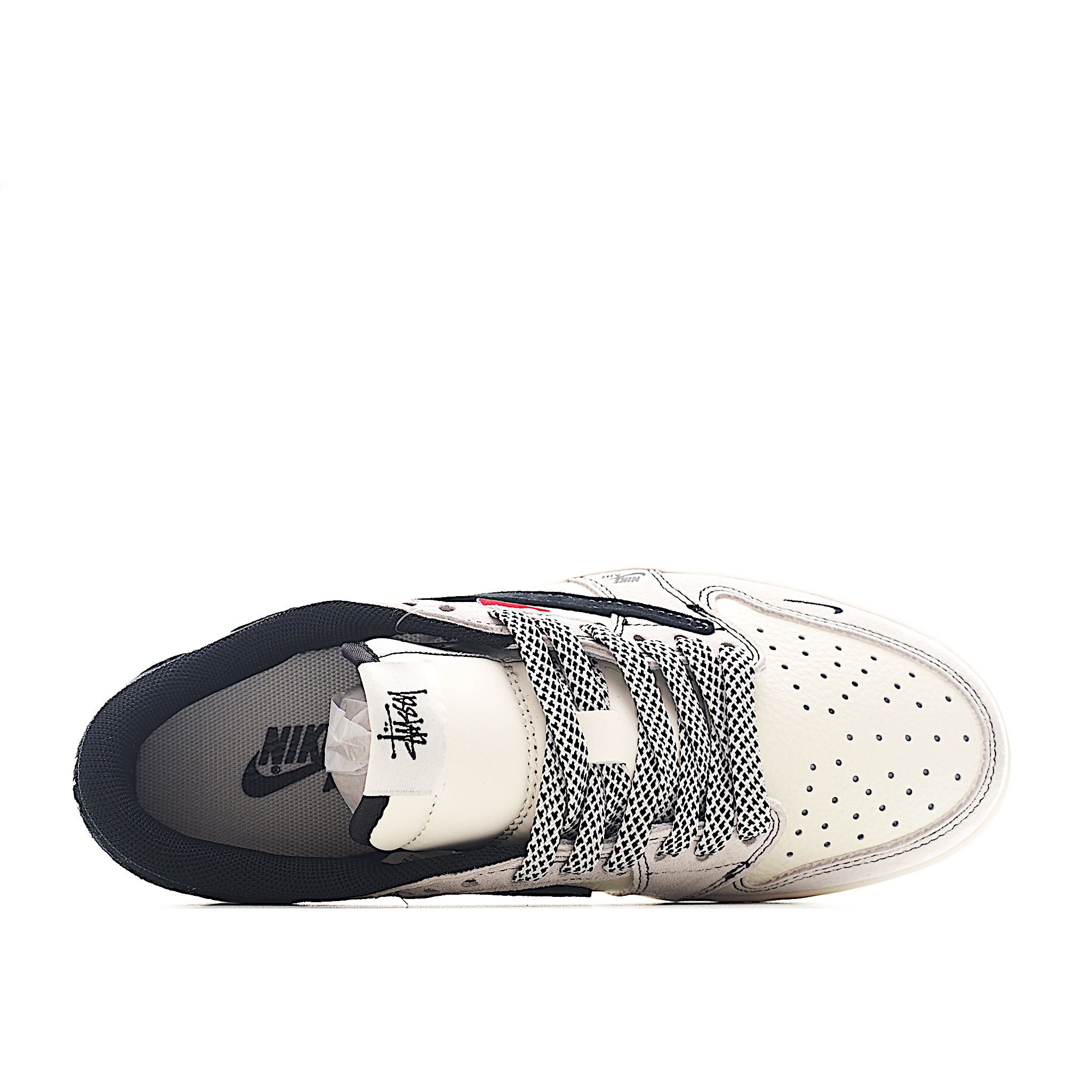 Travis Scott x Fragment Design x Air Jordan 1 Low SP AJ1 乔1 斯图西联名 米黑织布 低帮文化休闲板鞋 YX5066-301