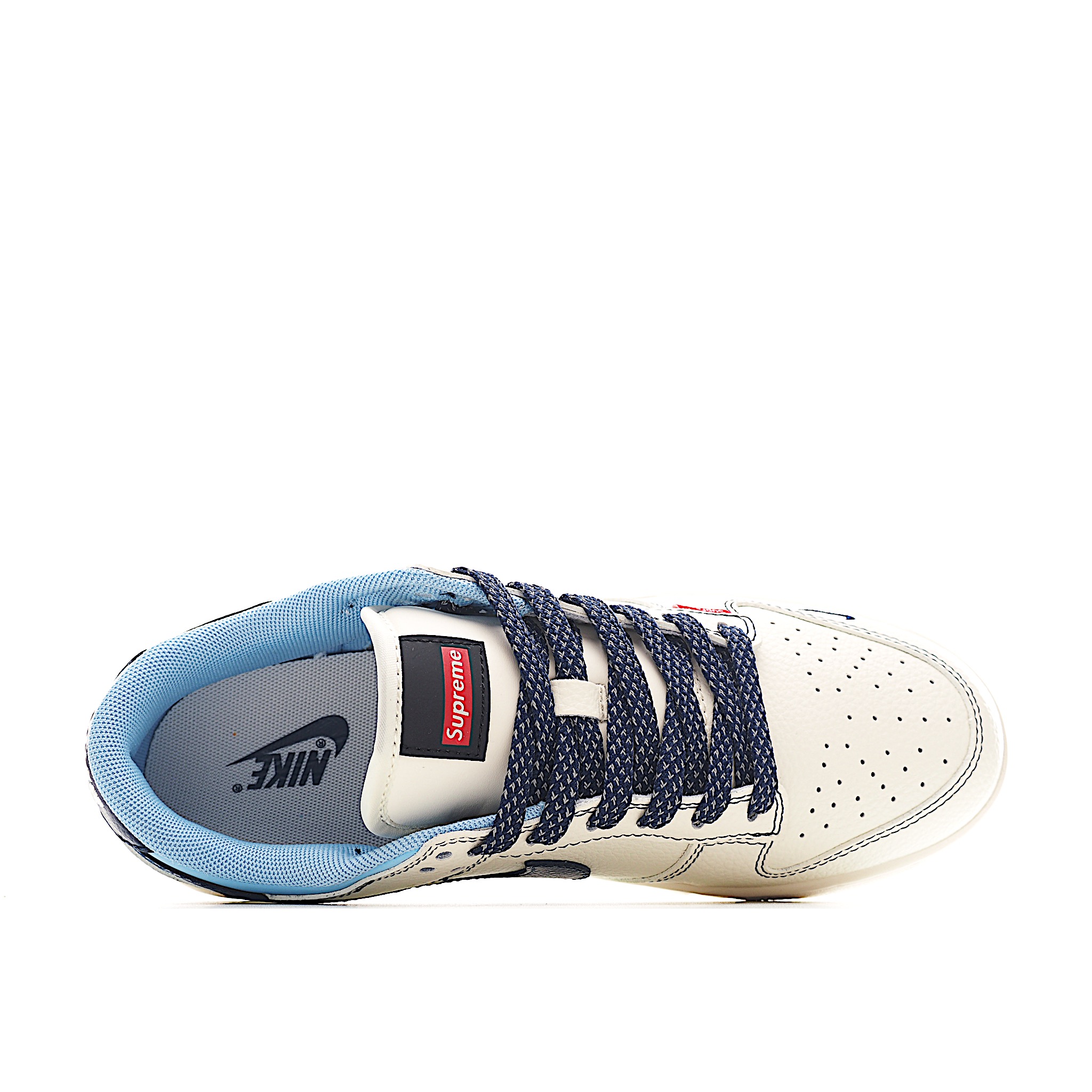 Nike SB Dunk Low Sup系列 米白藏蓝勾 周年高端定制 低帮休闲板鞋 FC1688-224