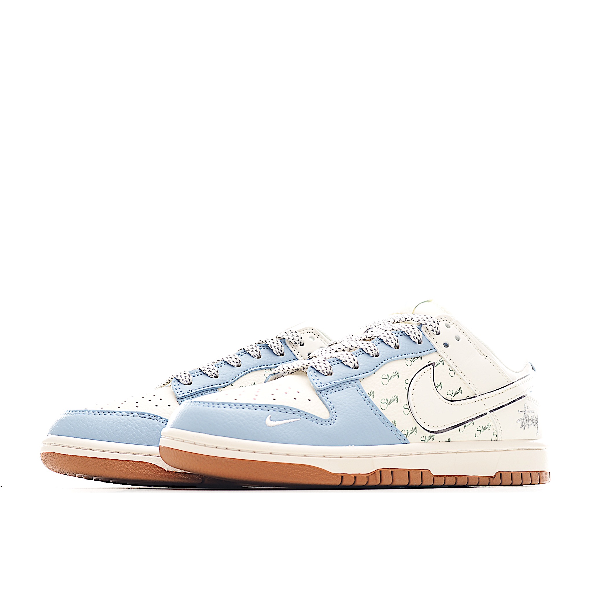 Nike SB Dunk Low 斯图西联名 白蓝生胶 周年高端定制 低帮休闲板鞋 ZH2598-246