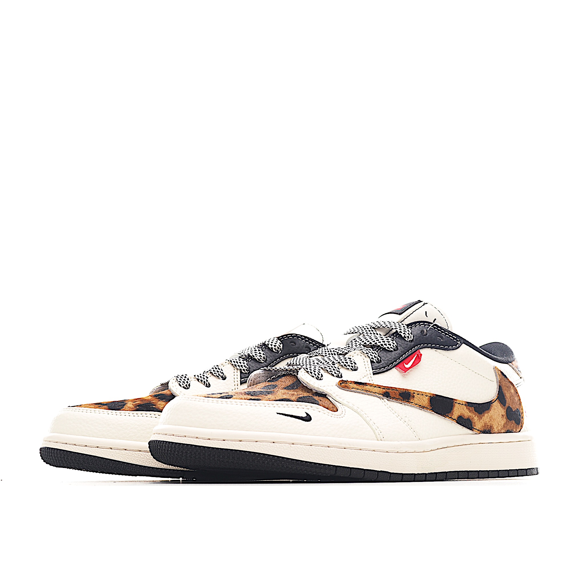 Travis Scott x Fragment Design x Air Jordan 1 Low SP AJ1 乔1 Supreme联名 豹纹 低帮文化休闲板鞋 JJ2508-555