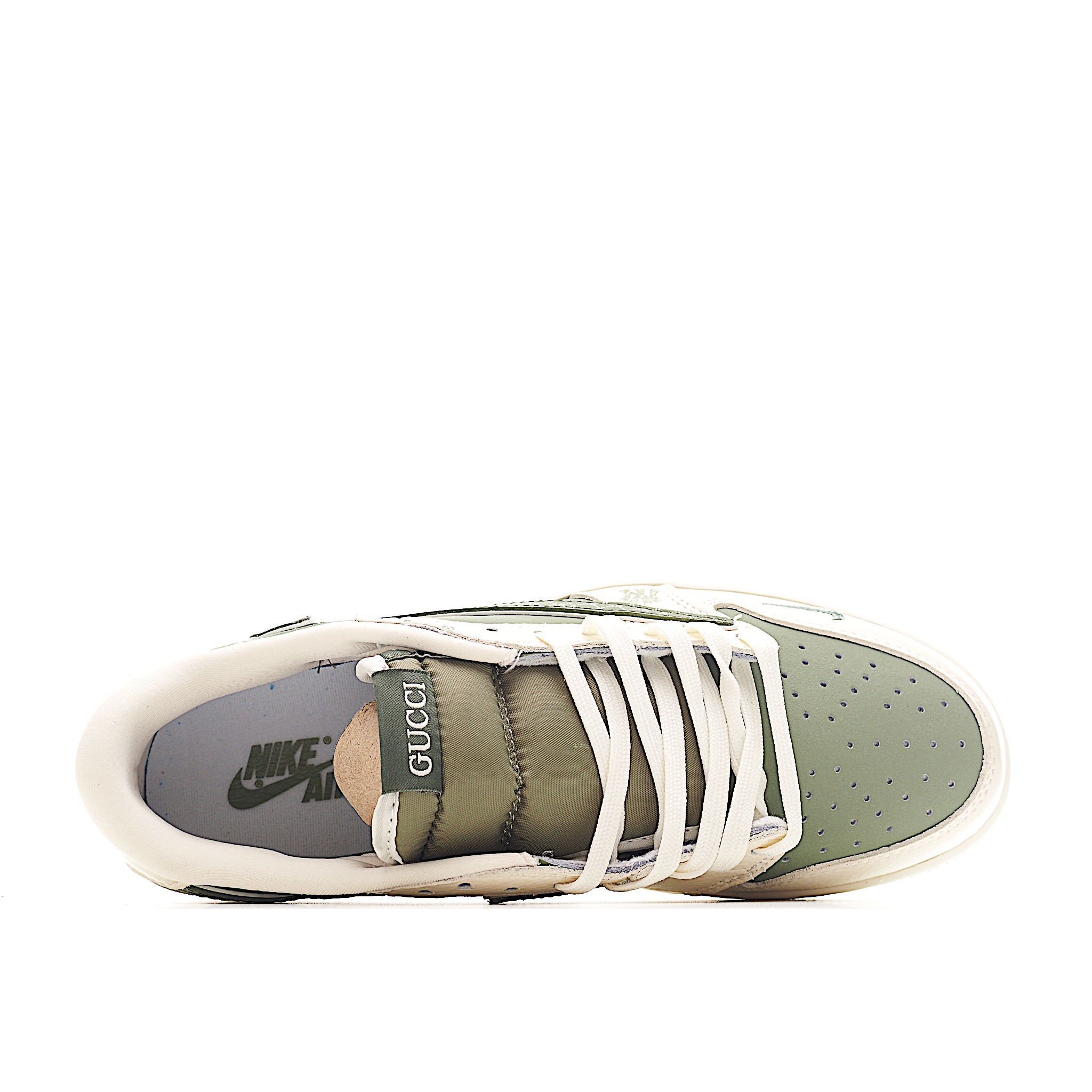 Travis Scott x Fragment Design x Air Jordan 1 Low SP AJ1 乔1 MLB联名 米绿网纹勾 低帮文化休闲板鞋 XS2024-017