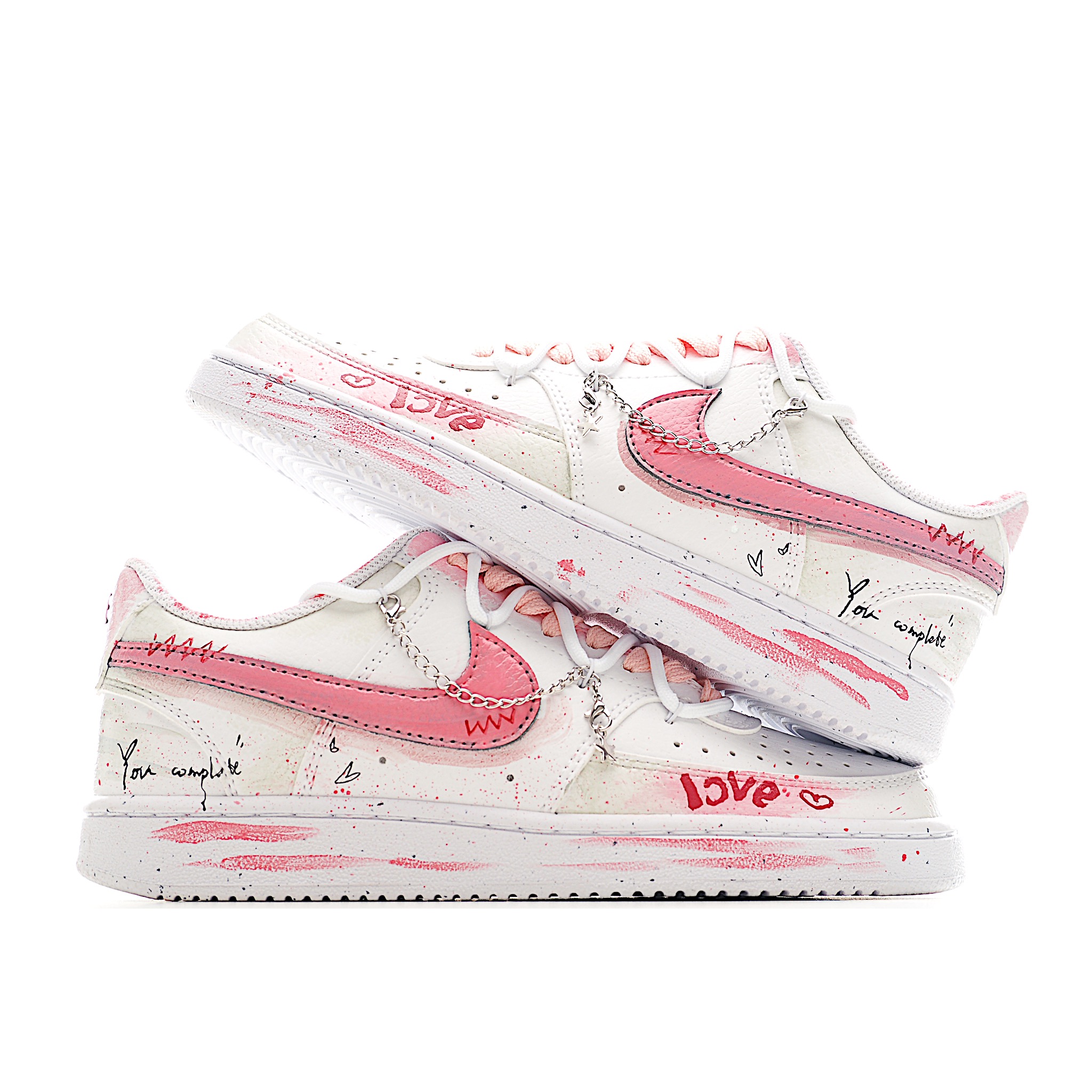 [定制球鞋]Nike Court Vision 1 Low“幸福角” 手绘涂鸦定制板鞋 DH2987-213