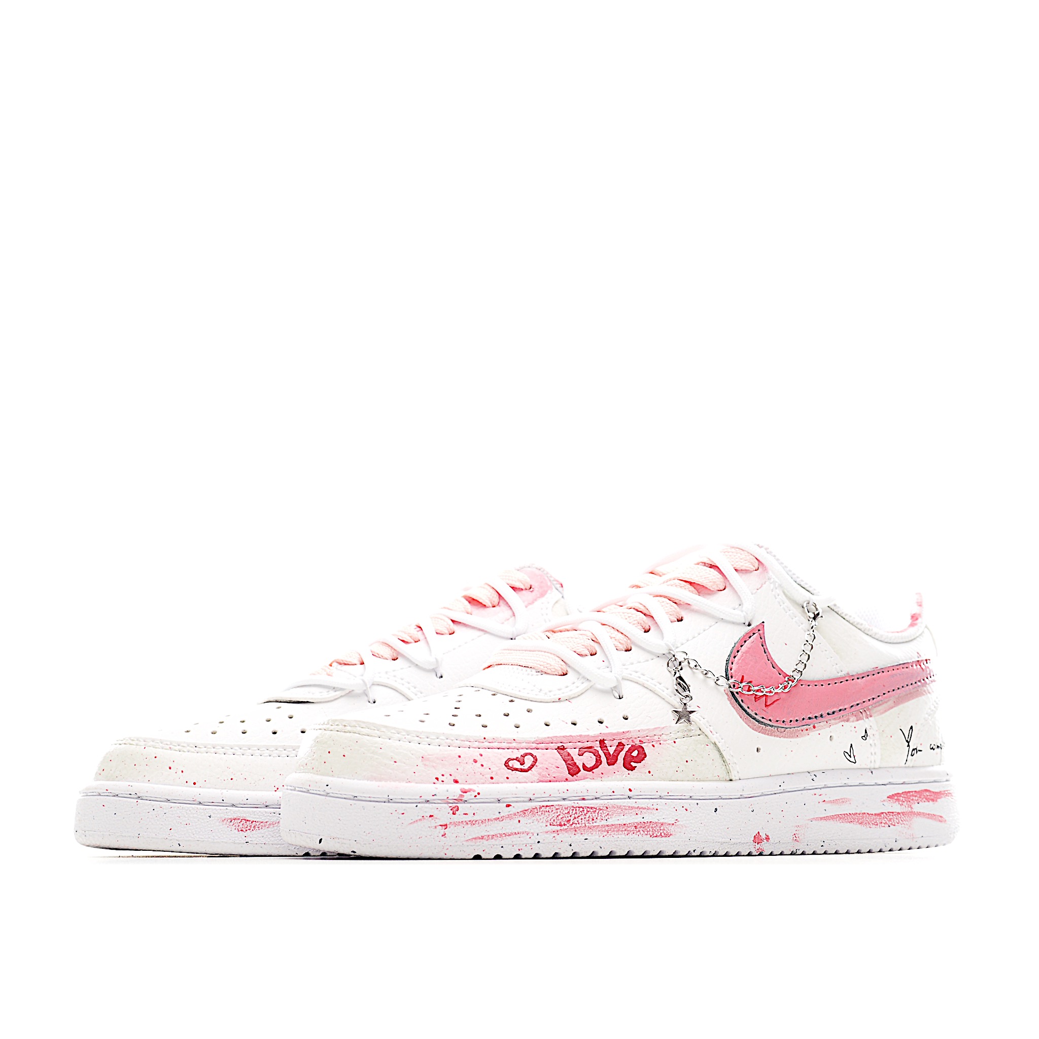 [定制球鞋]Nike Court Vision 1 Low“幸福角” 手绘涂鸦定制板鞋 DH2987-213