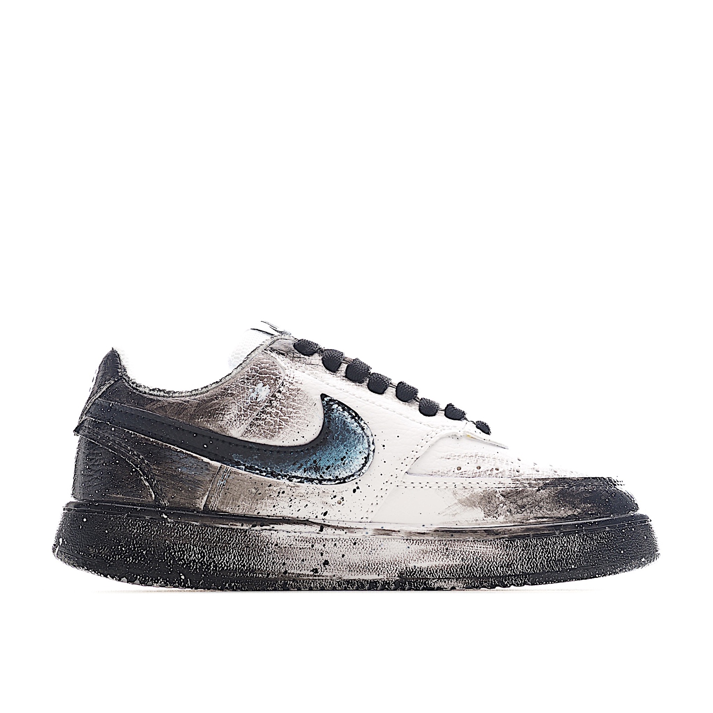 30-3.WY [定制球鞋]Nike Court Vision 1 Low“幻影十字架” 手绘涂鸦定制板鞋 DH2987-099