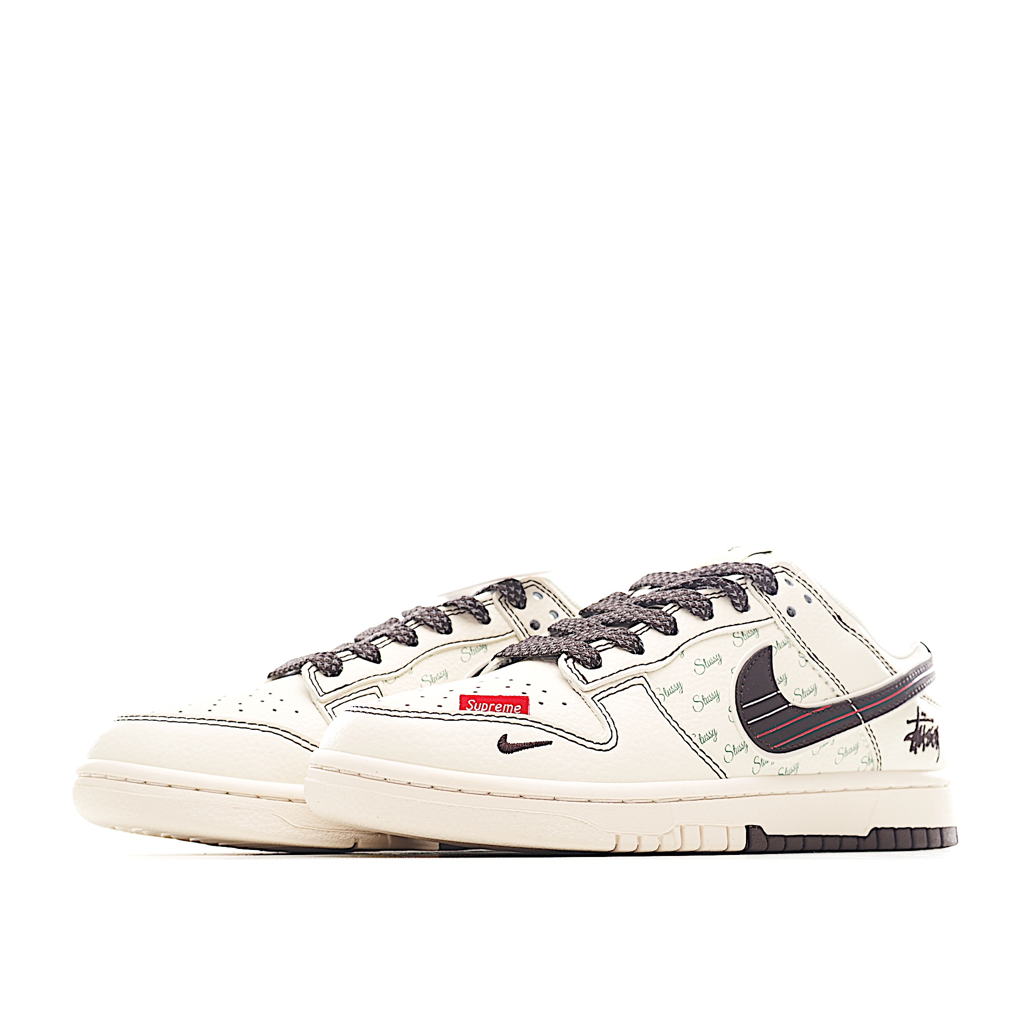Nike SB Dunk Low 斯图西联名 双拼红线 周年高端定制 低帮休闲板鞋 XS6089-536
