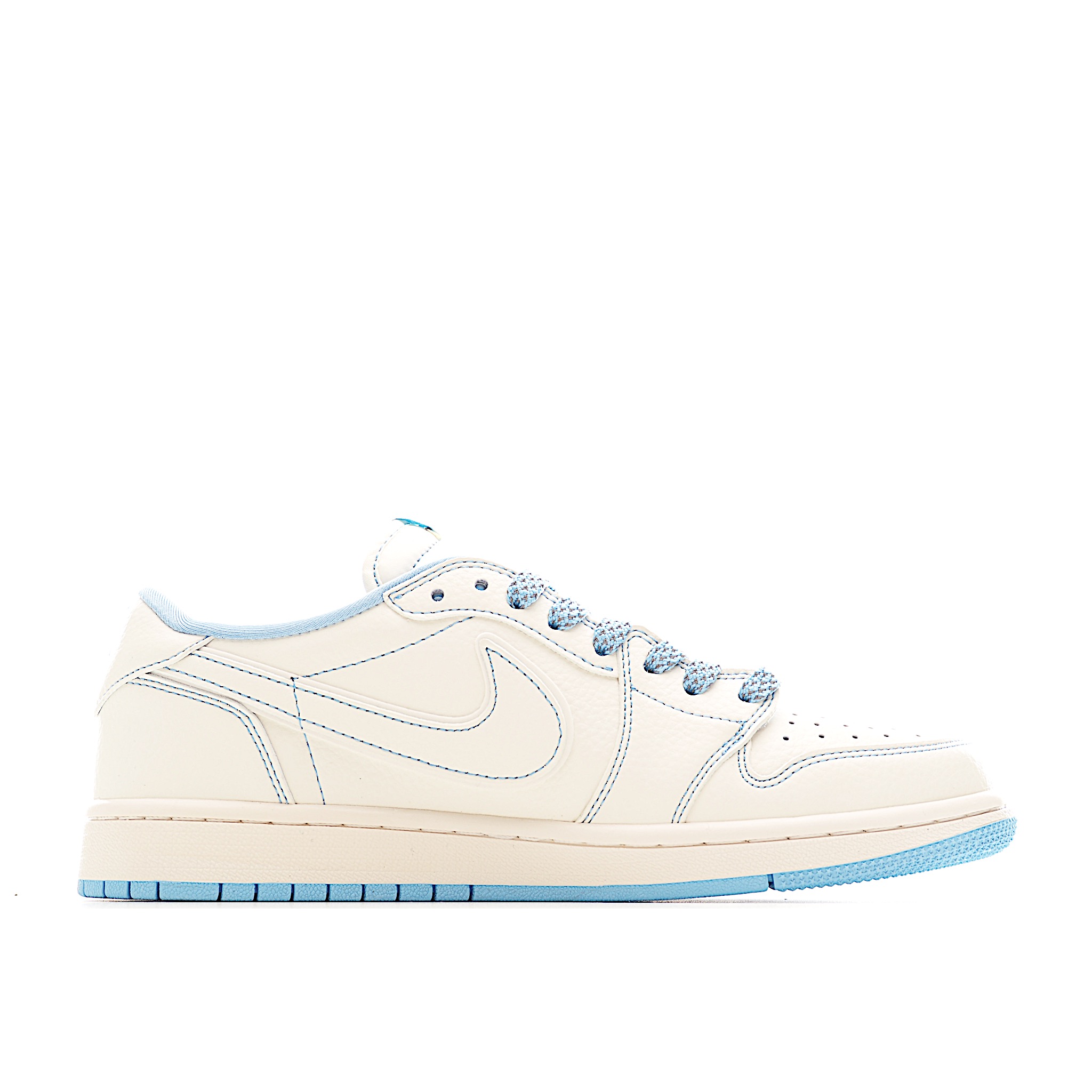 Travis Scott x Fragment Design x Air Jordan 1 Low SP AJ1 乔1 斯图西联名 米蓝火焰 低帮文化休闲板鞋 ZH2598-229