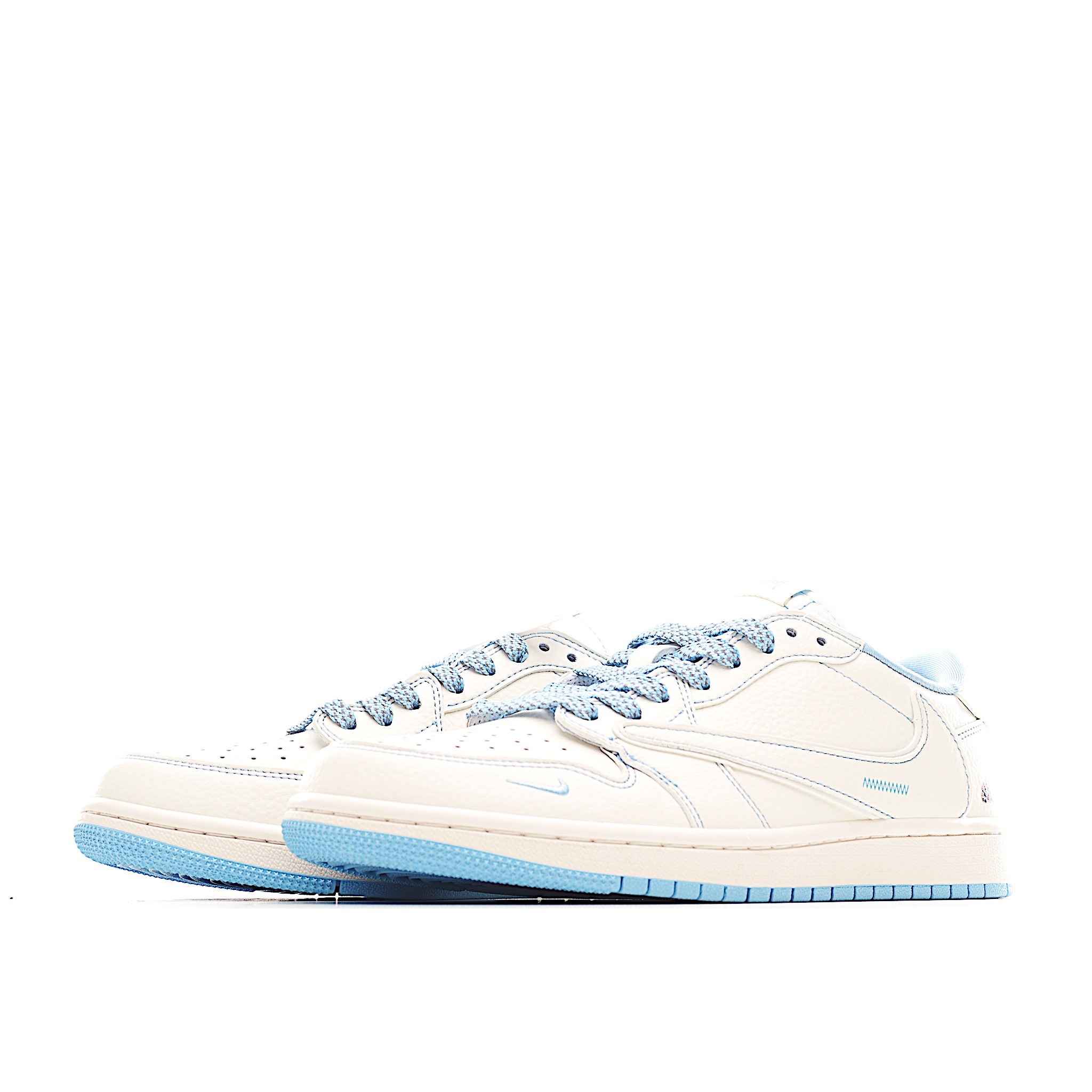 Travis Scott x Fragment Design x Air Jordan 1 Low SP AJ1 乔1 斯图西联名 米蓝火焰 低帮文化休闲板鞋 ZH2598-229