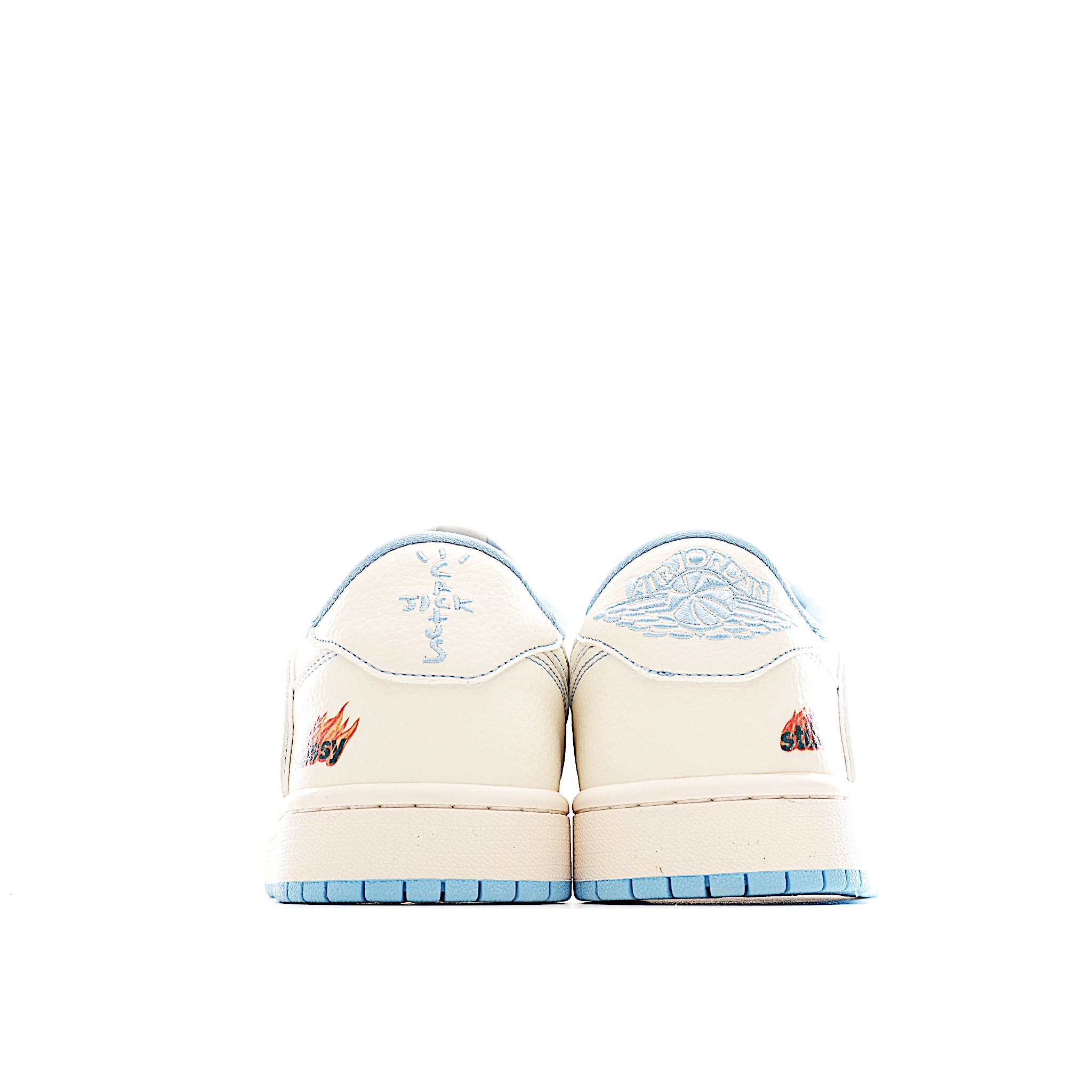 Travis Scott x Fragment Design x Air Jordan 1 Low SP AJ1 乔1 斯图西联名 米蓝火焰 低帮文化休闲板鞋 ZH2598-229