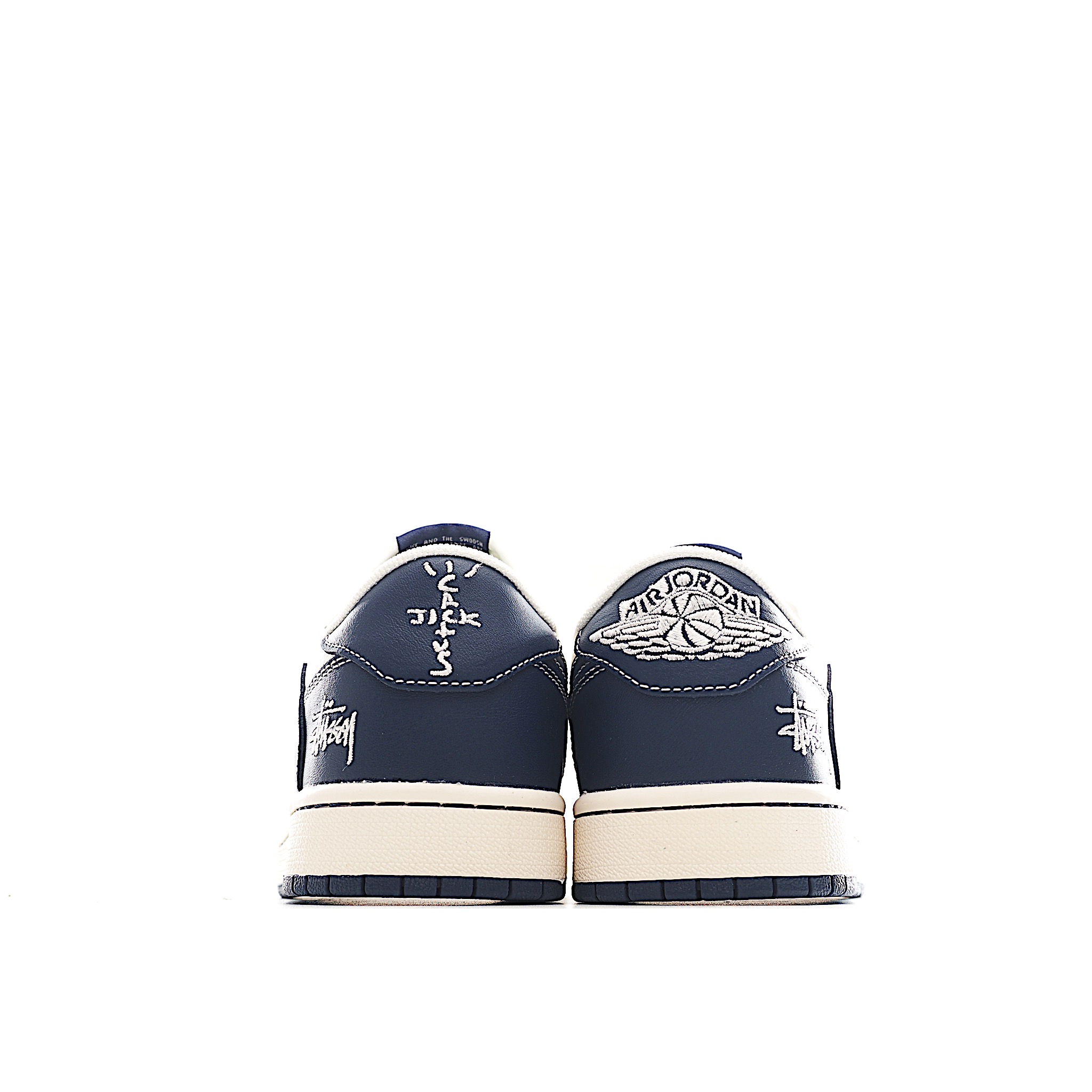 Travis Scott x Fragment Design x Air Jordan 1 Low SP AJ1 乔1 斯图西联名 米蓝花勾 低帮文化休闲板鞋 JJ2508-551