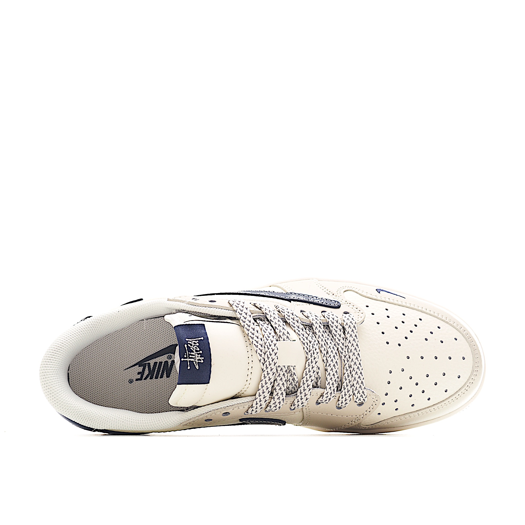 Travis Scott x Fragment Design x Air Jordan 1 Low SP AJ1 乔1 斯图西联名 米蓝花勾 低帮文化休闲板鞋 JJ2508-551