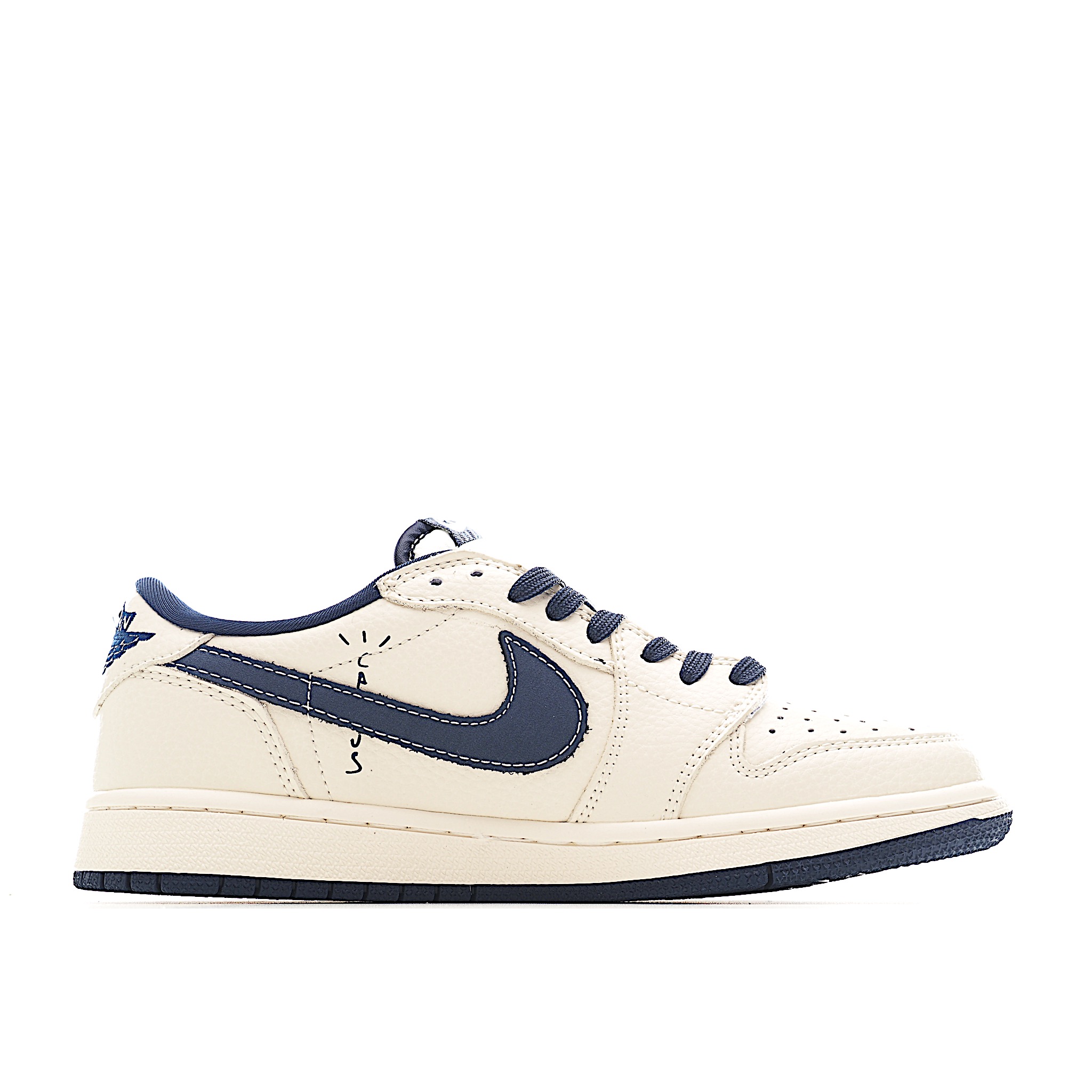 Travis Scott x Fragment Design x Air Jordan 1 Low SP AJ1 乔1 冠军联名 裂纹勾 低帮文化休闲板鞋 LD2025-015