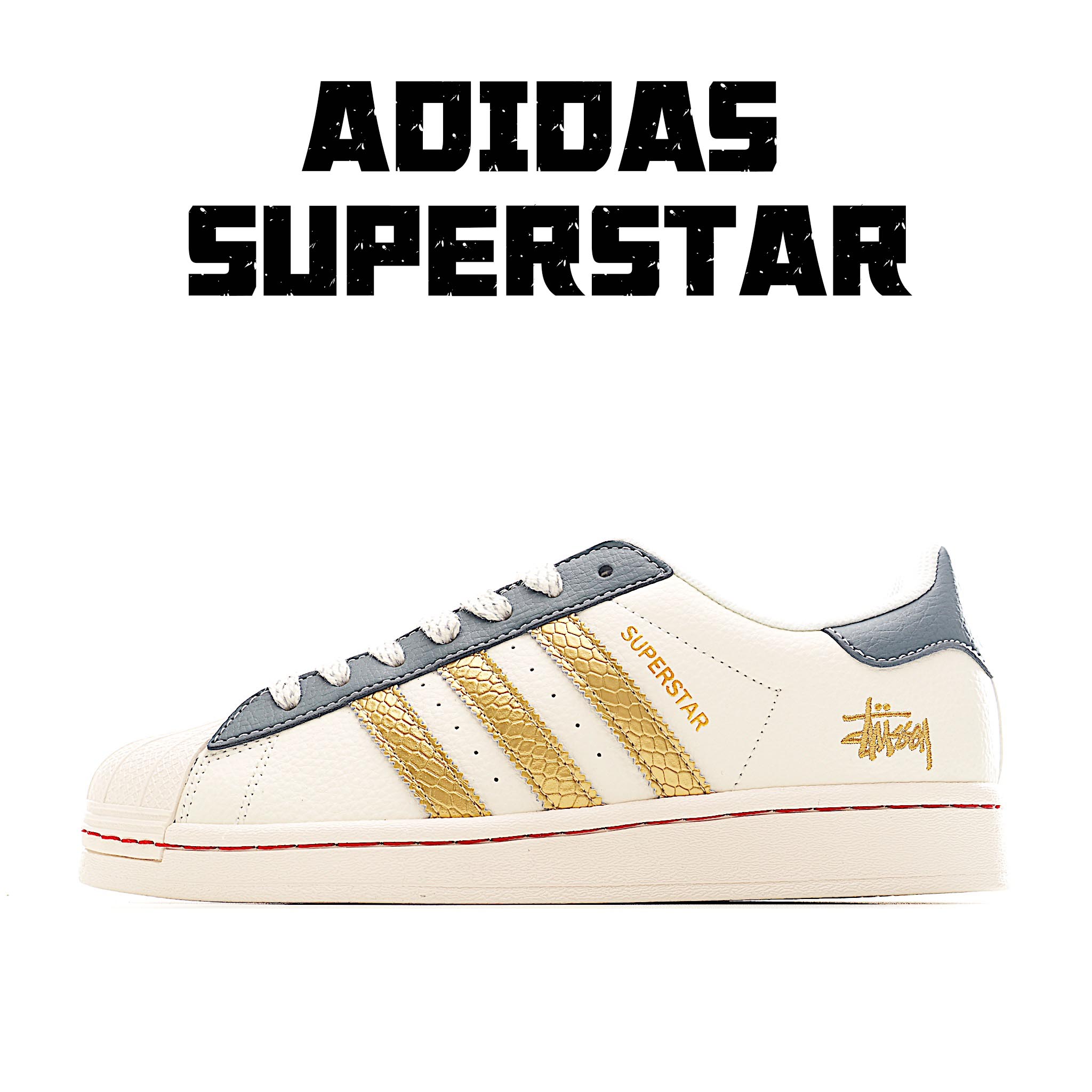 CLOT x AD Originals Superstar “金标” 贴合柔软皮料米白灰金经典配色 BZ2530