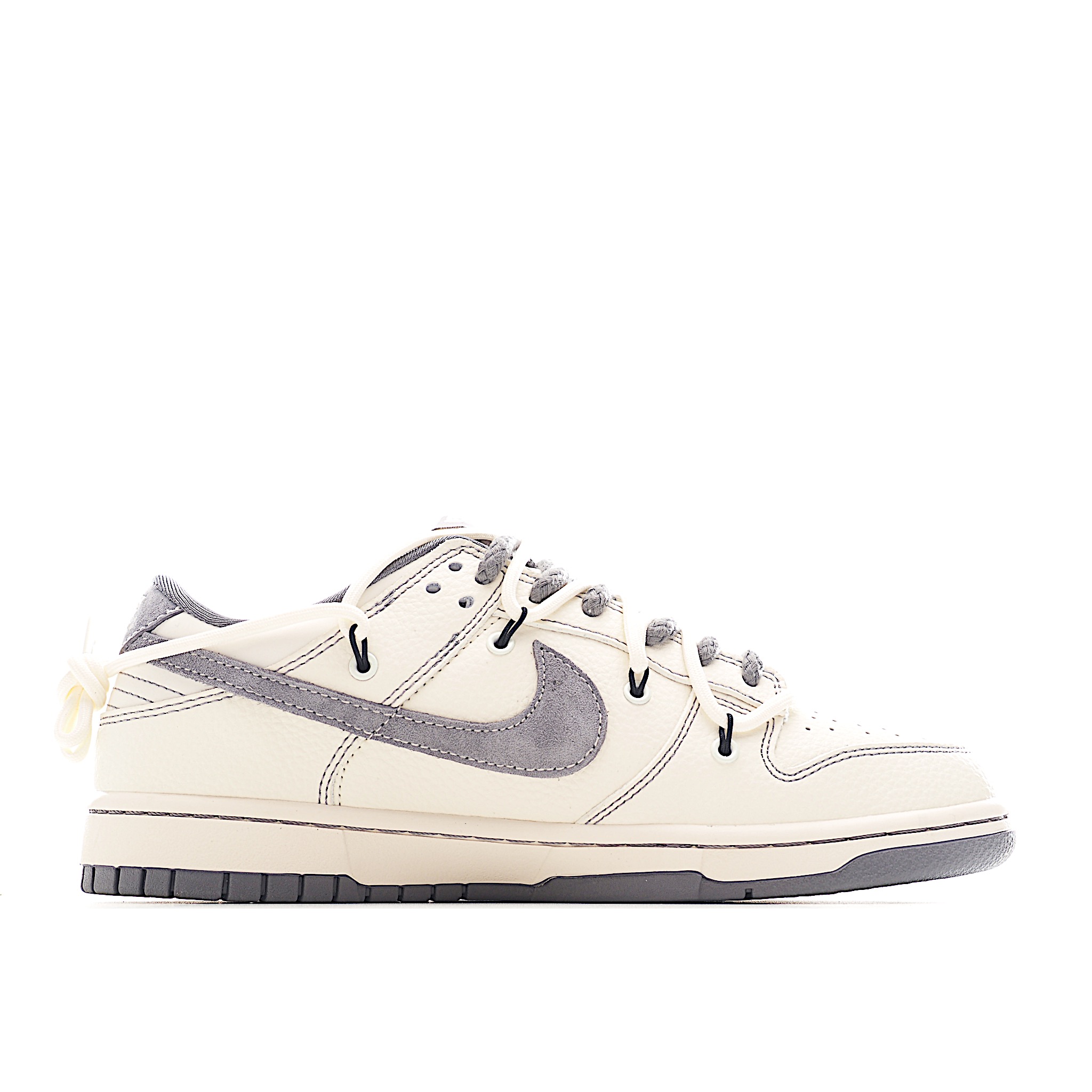 300 Nike SB Dunk Low 北面系列 绑带米白灰勾 周年高端定制 低帮休闲板鞋 YX5066-285