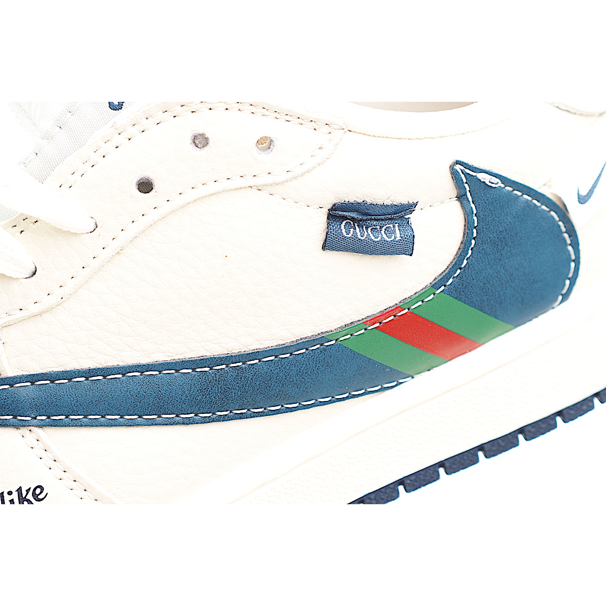 Travis Scott x Fragment Design x Air Jordan 1 Low SP AJ1 乔1 古驰联名 绿红条纹勾 低帮文化休闲板鞋 XS2024-027