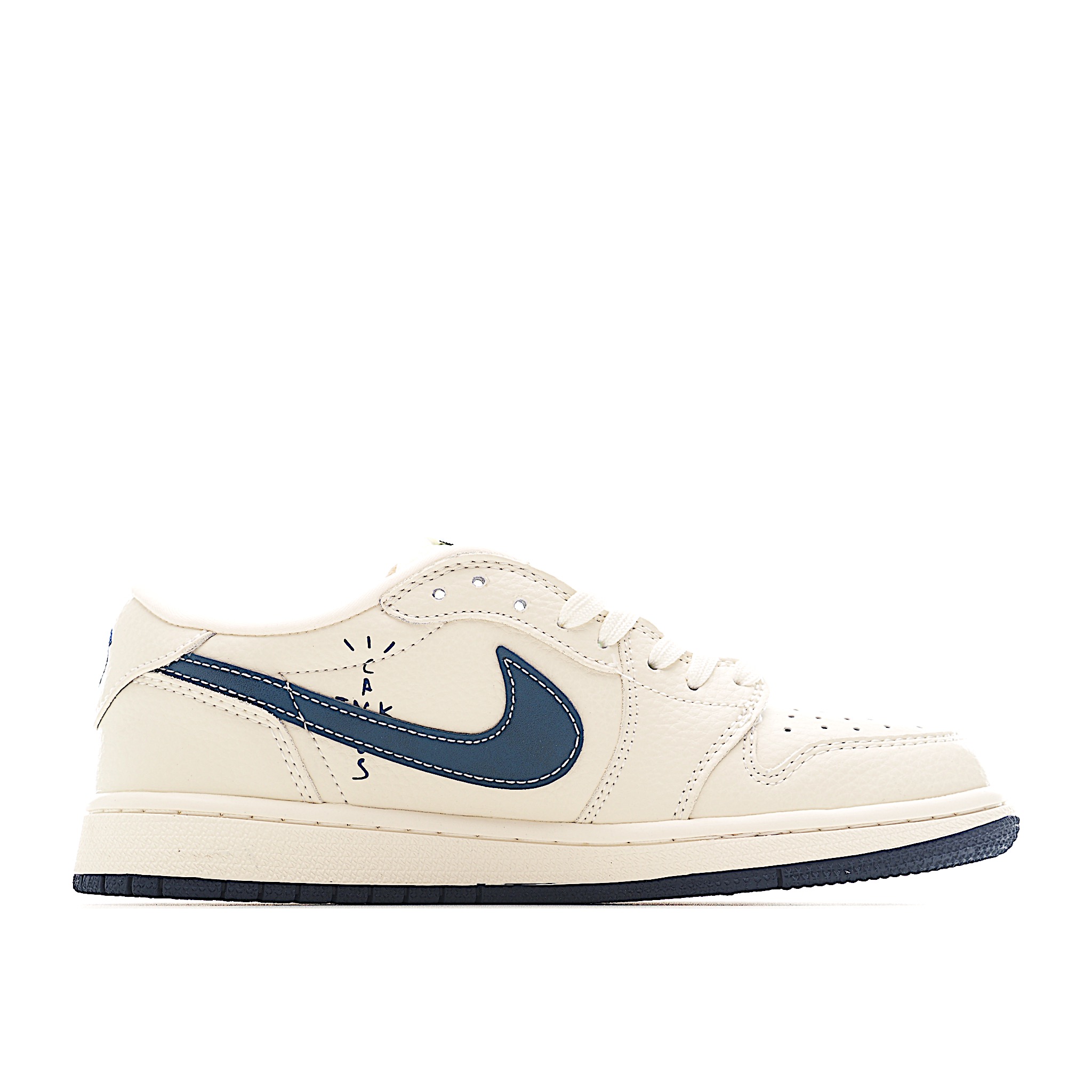Travis Scott x Fragment Design x Air Jordan 1 Low SP AJ1 乔1 古驰联名 绿红条纹勾 低帮文化休闲板鞋 XS2024-027