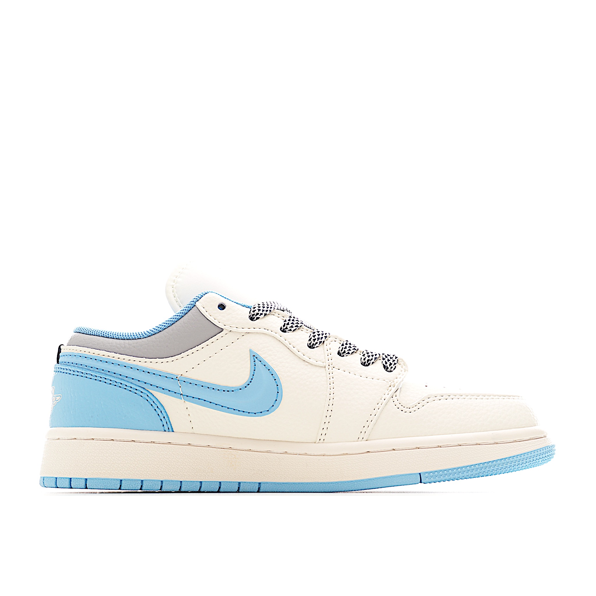 Air Jordan 1 Low AJ1 乔1 斯图西联名 白蓝立体勾 高端定制 低帮复古篮球鞋 XS6086-559