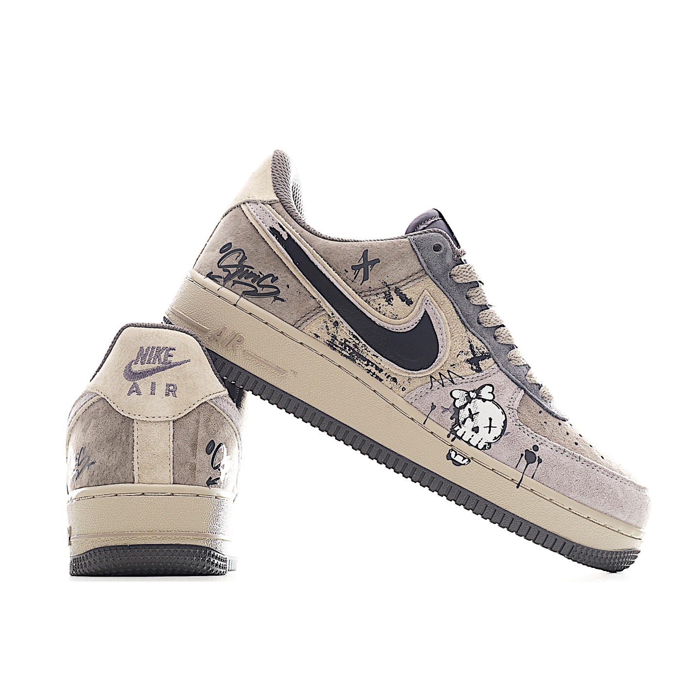 “暗黑骷髅”Nike Air Force 1 “Dark Skull”空军一号定制低帮板鞋 YD2425-660