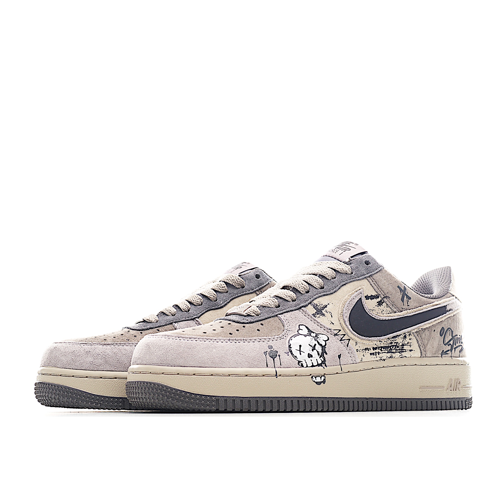“暗黑骷髅”Nike Air Force 1 “Dark Skull”空军一号定制低帮板鞋 YD2425-660