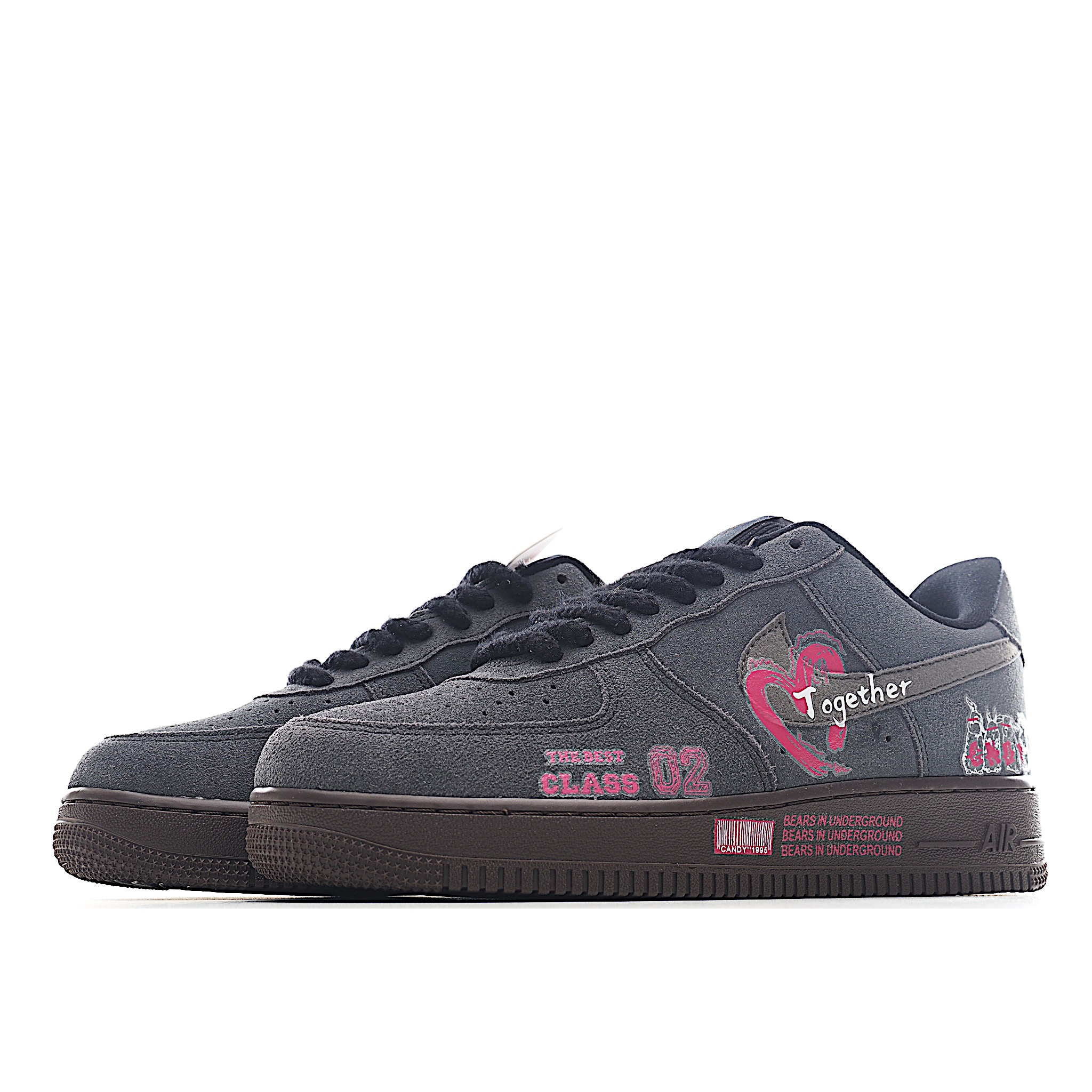 520系列限定 “黑粉桃心”Nike Air Force 1 “Black Pink ”空军一号定制低帮板鞋 DO6730-010 黑粉桃心