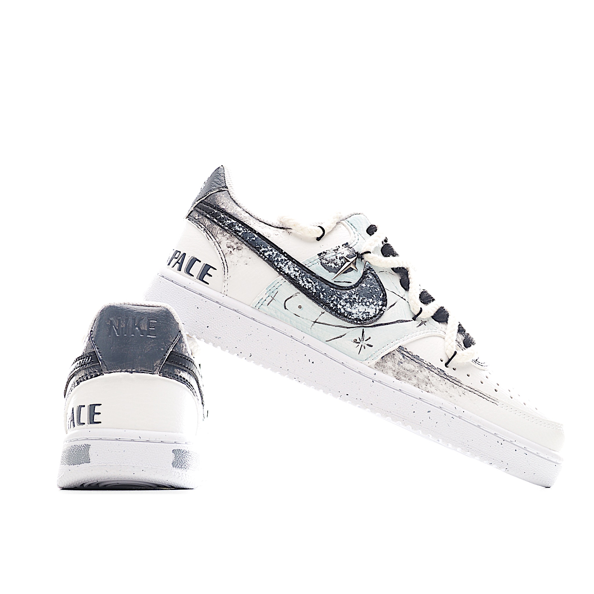 [定制球鞋]Nike Court Vision 1 Low“星际空间” 手绘涂鸦定制板鞋 DH2987-088