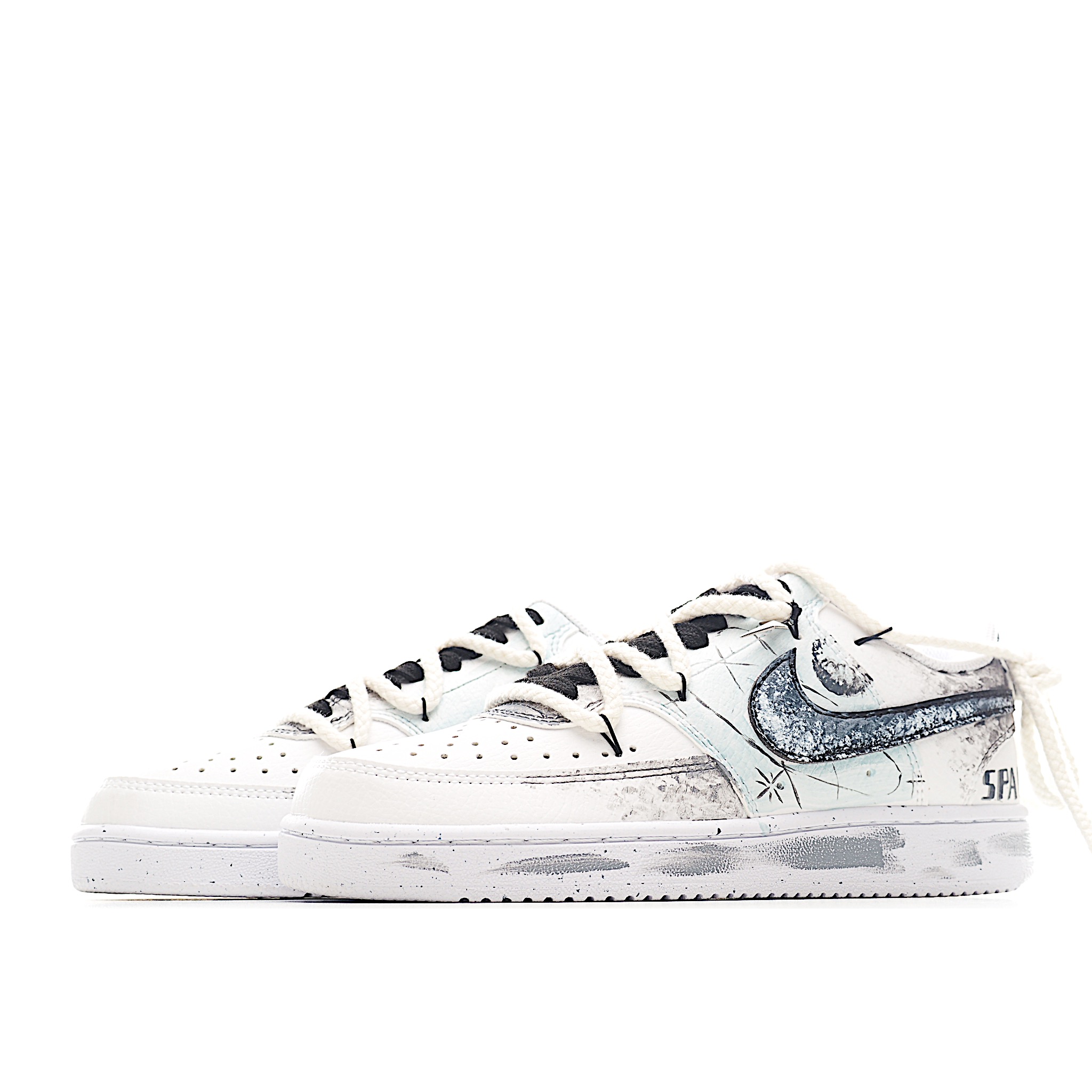 [定制球鞋]Nike Court Vision 1 Low“星际空间” 手绘涂鸦定制板鞋 DH2987-088