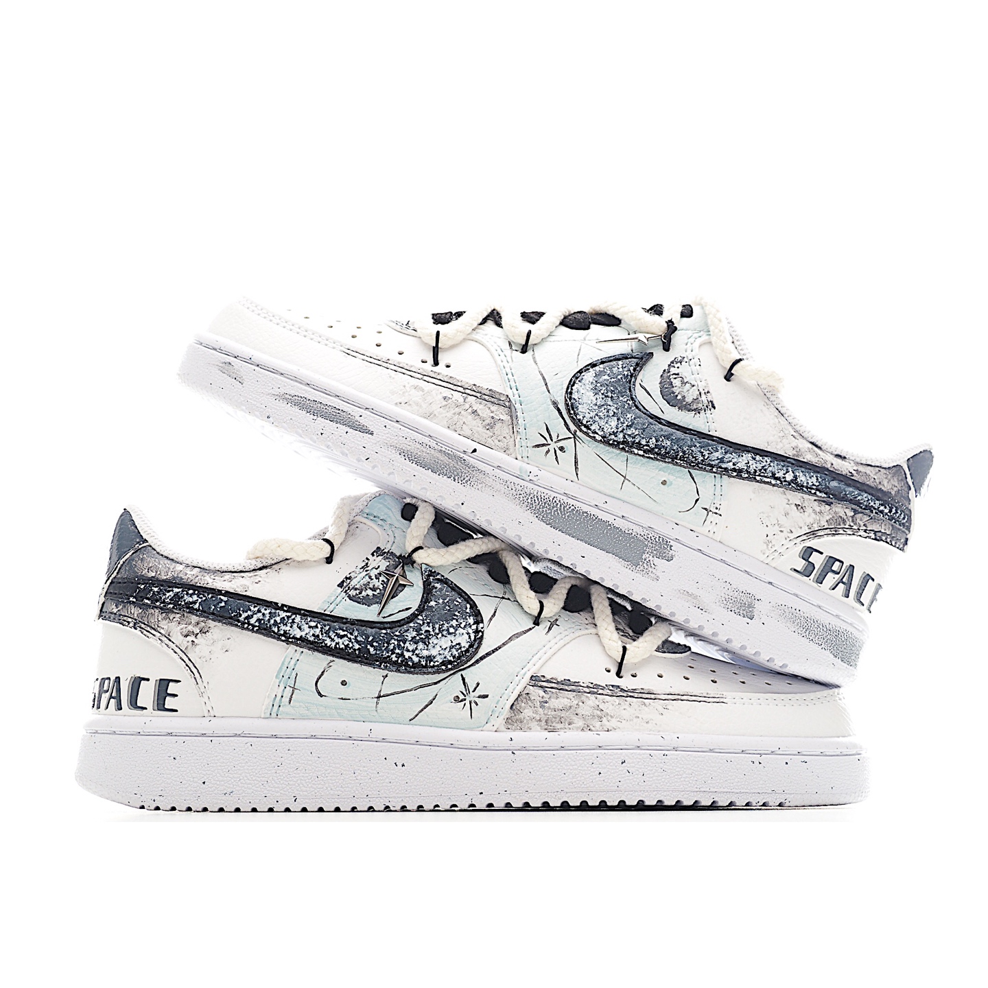 [定制球鞋]Nike Court Vision 1 Low“星际空间” 手绘涂鸦定制板鞋 DH2987-088