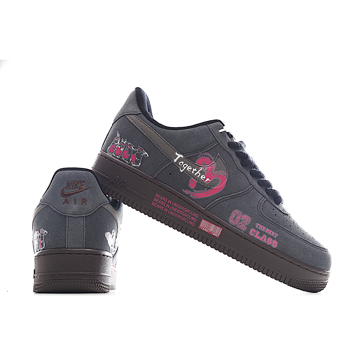 520系列限定 “黑粉桃心”Nike Air Force 1 “Black Pink ”空军一号定制低帮板鞋 DO6730-010 黑粉桃心
