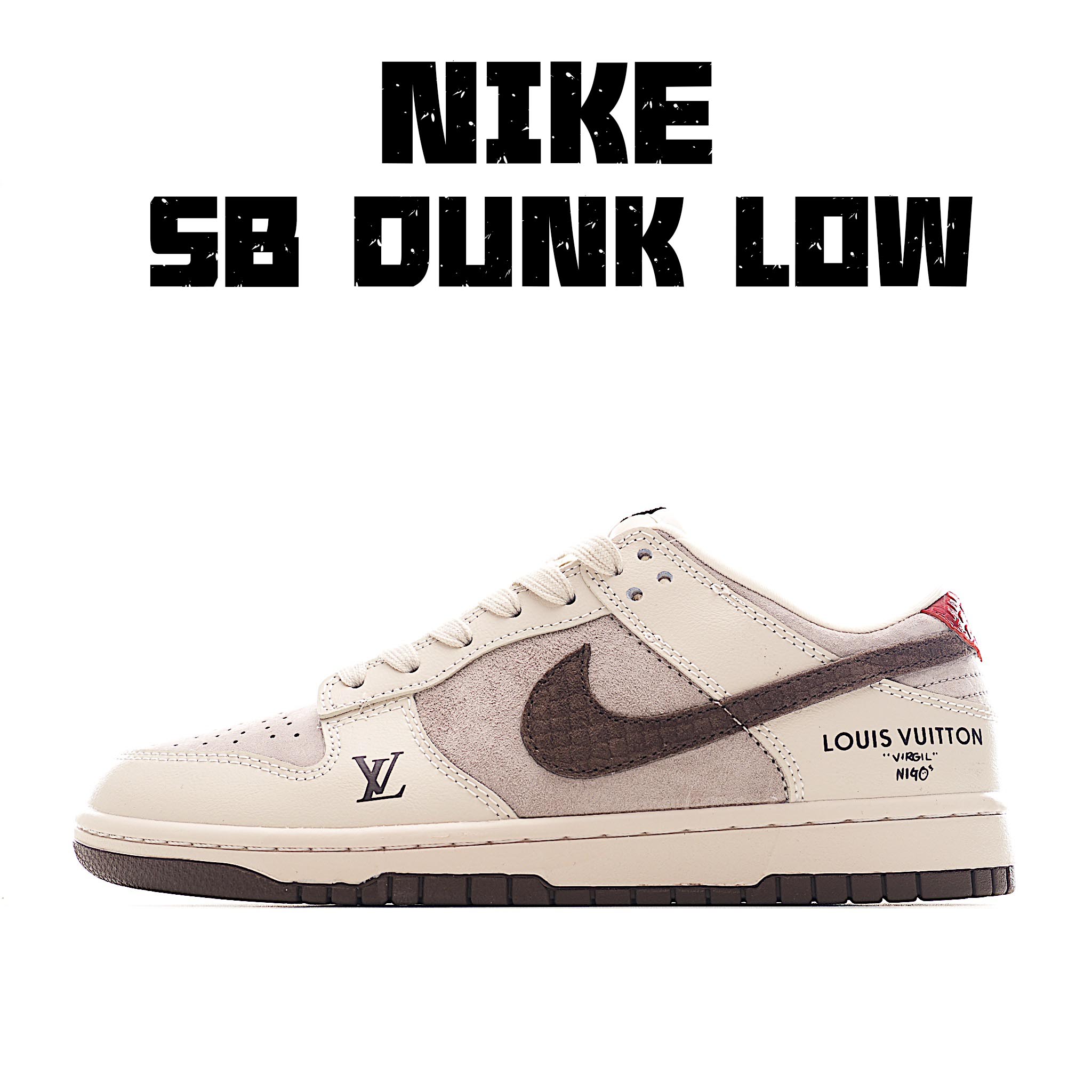 Nike SB Dunk Low LV联名 红尾巧克力 周年高端定制 低帮休闲板鞋 XX3168-123