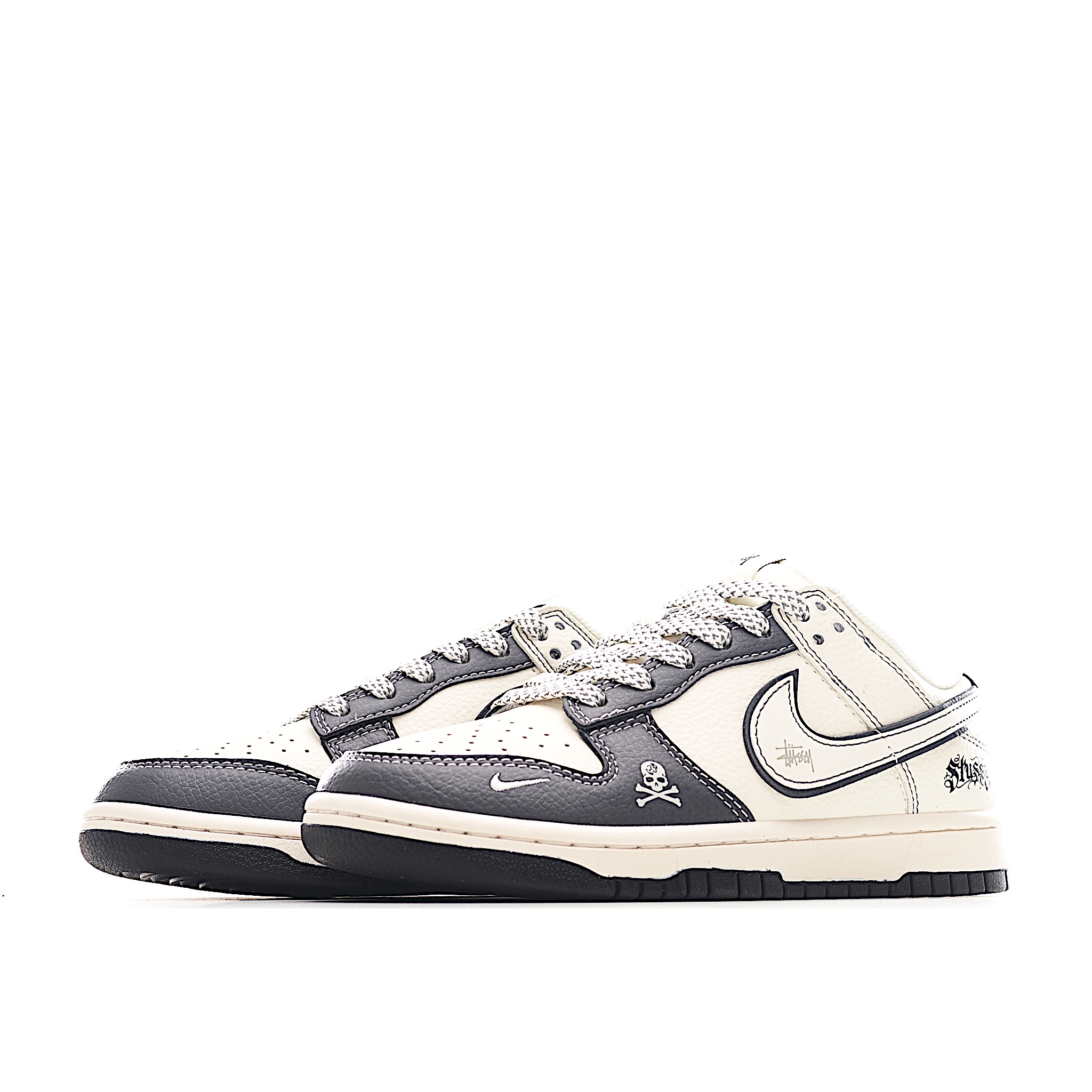 Nike SB Dunk Low 斯图西联名 米黑骷髅头 周年高端定制 低帮休闲板鞋 ZH2598-270