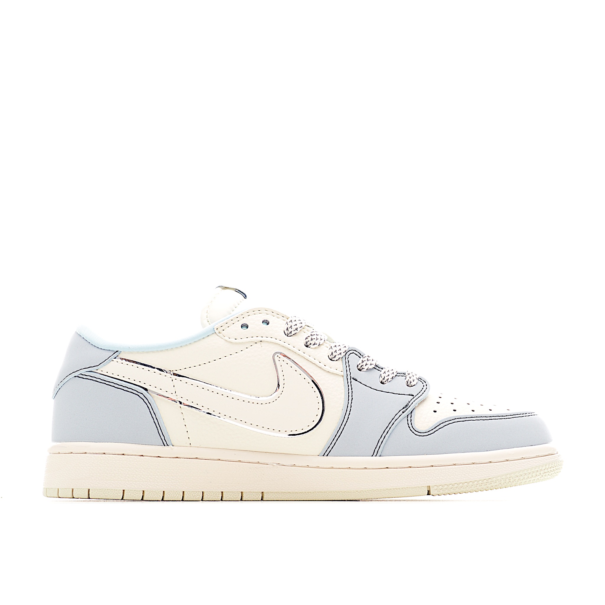 Travis Scott x Fragment Design x Air Jordan 1 Low SP AJ1 乔1 斯图西联名 浅蓝泼墨 低帮文化休闲板鞋 ZH2598-249